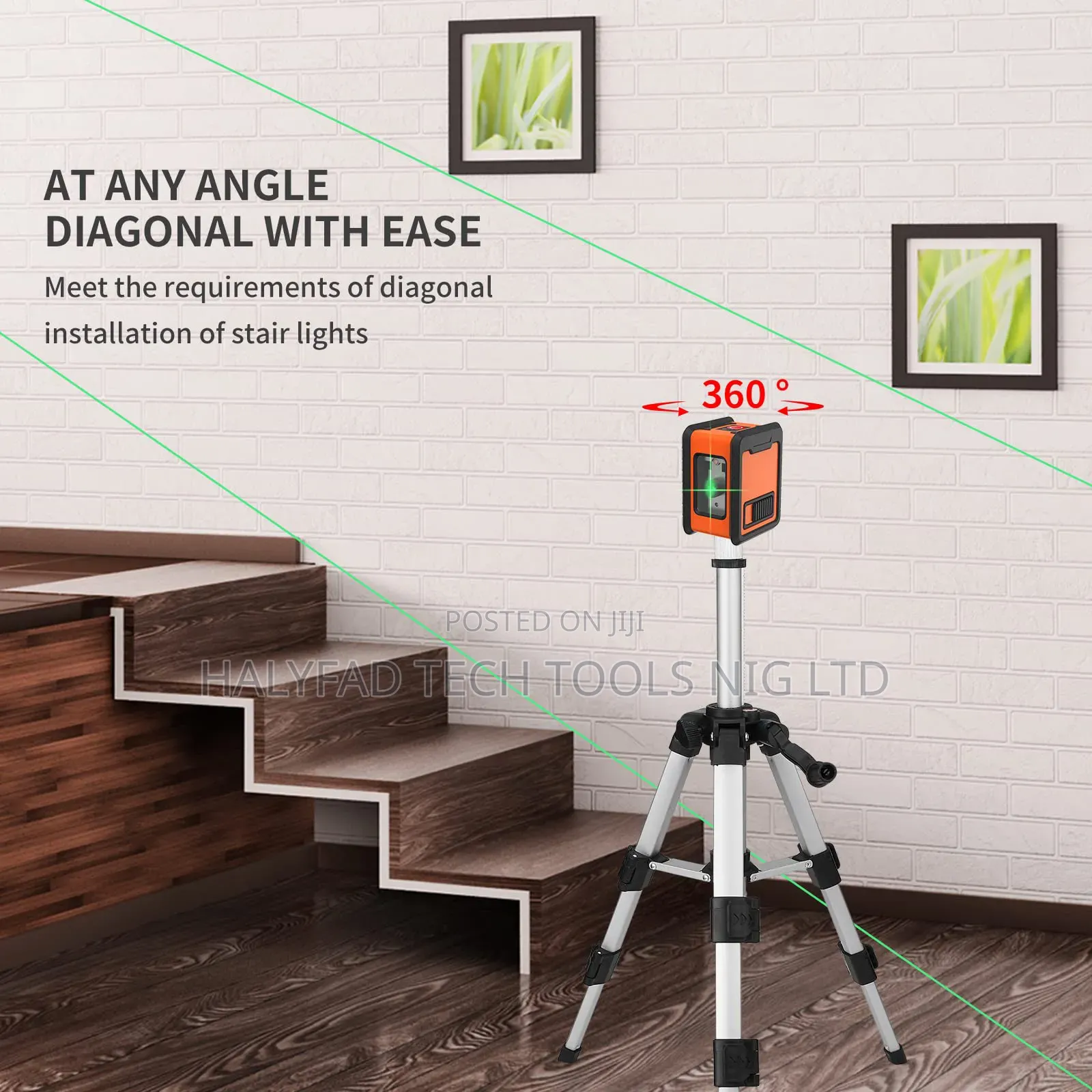 2 Lines Laser Level Distance Meter With Standing