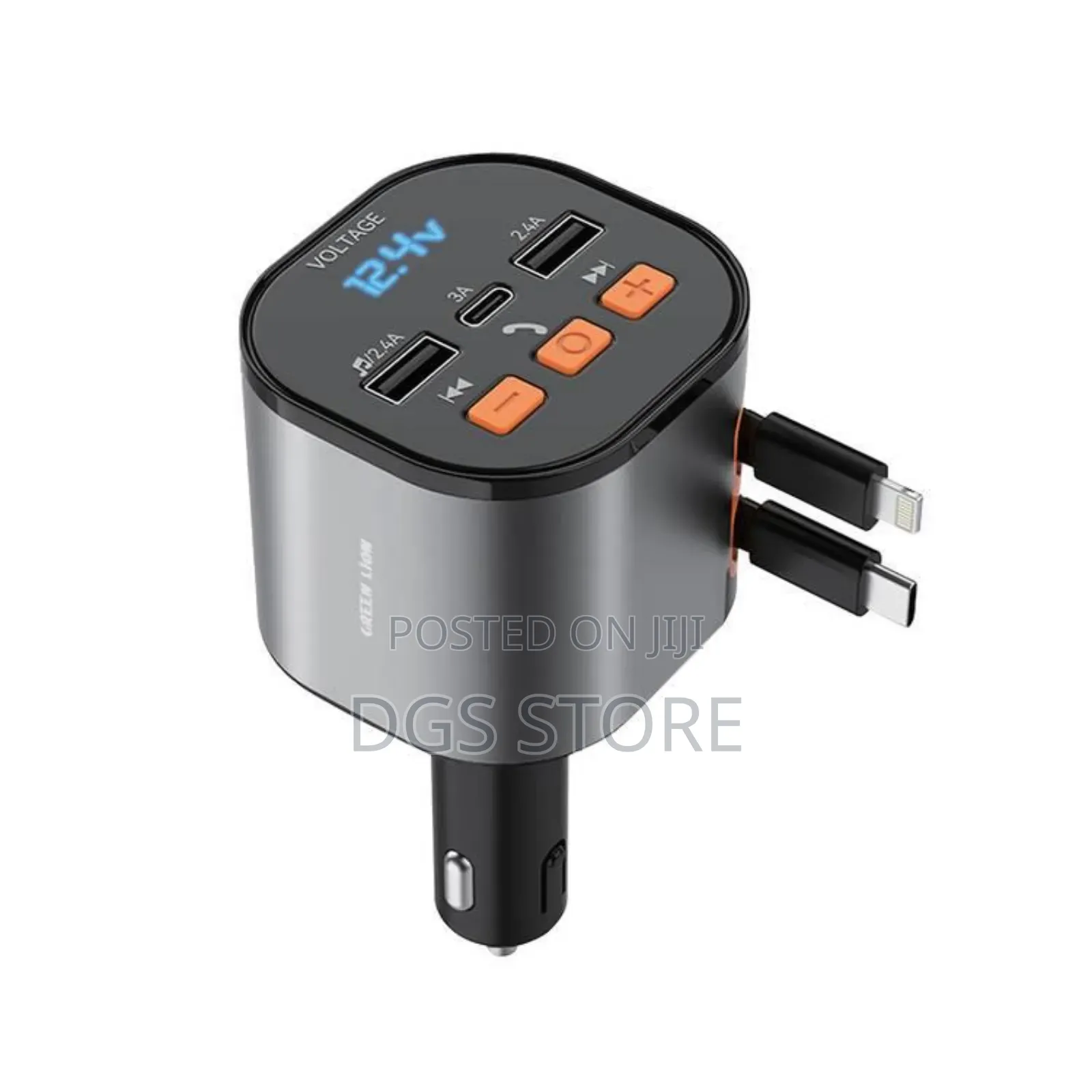 Green Lion FM Retractable 50w Car Charger