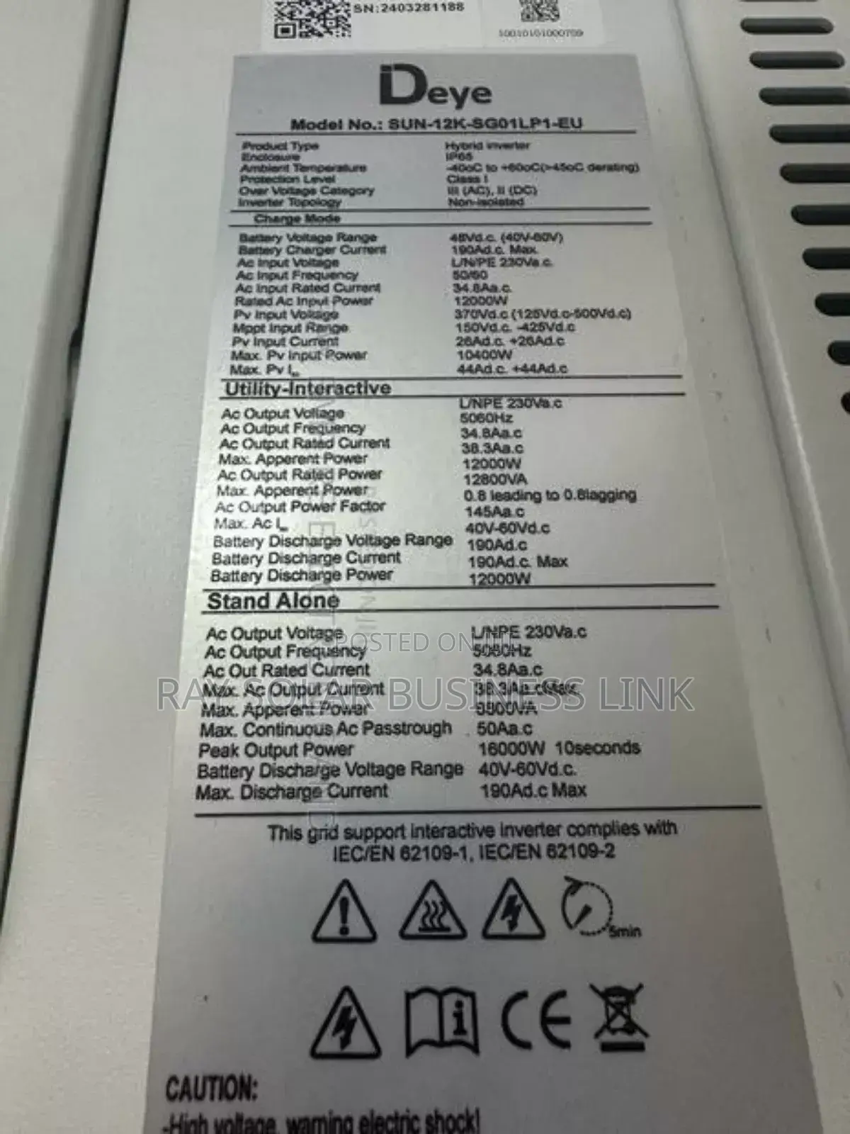 Deye 12kw 3phase Hybrid Inverter With Double Controller
