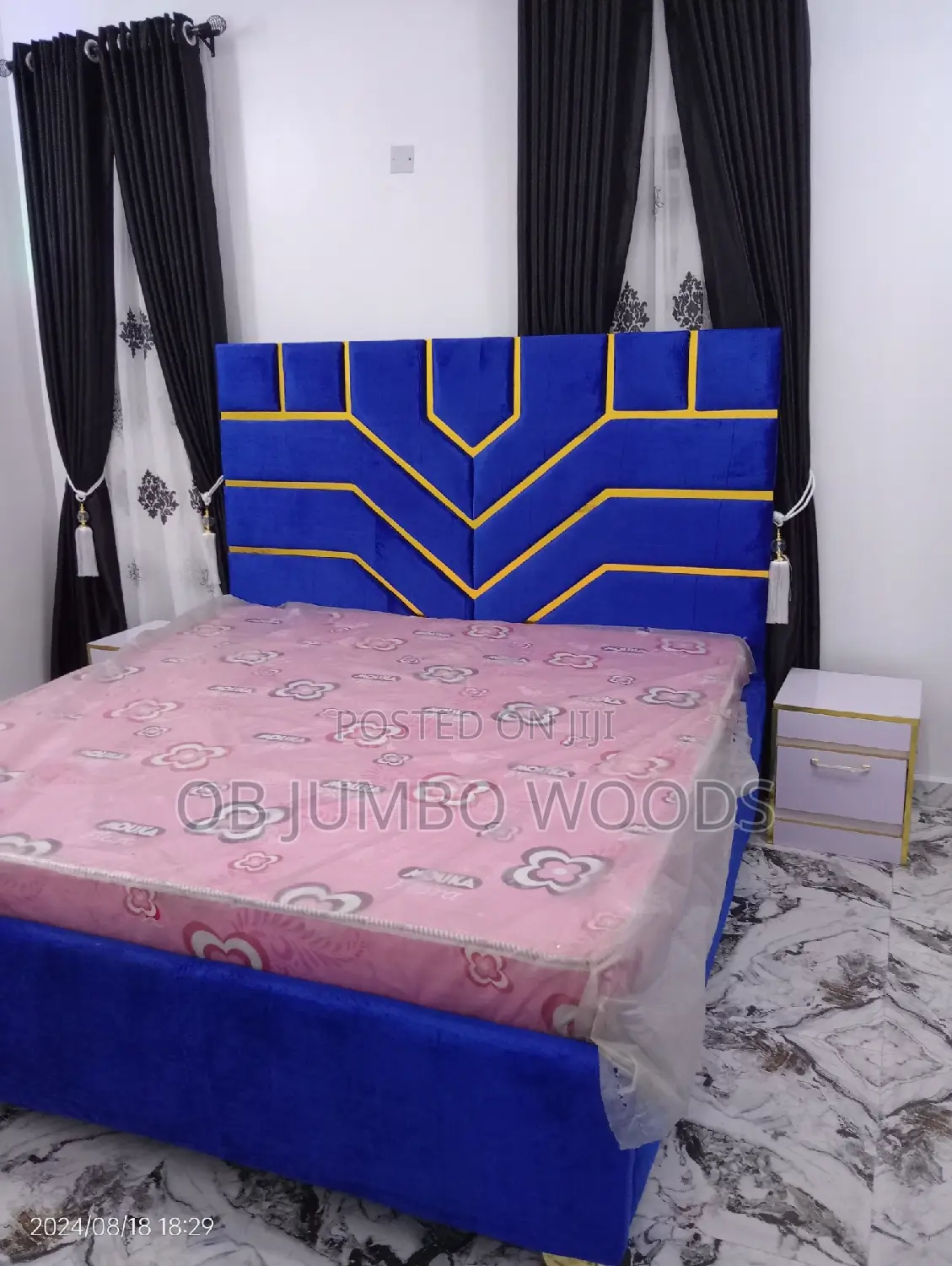 Classic Blue 6 by 6 Bedframe