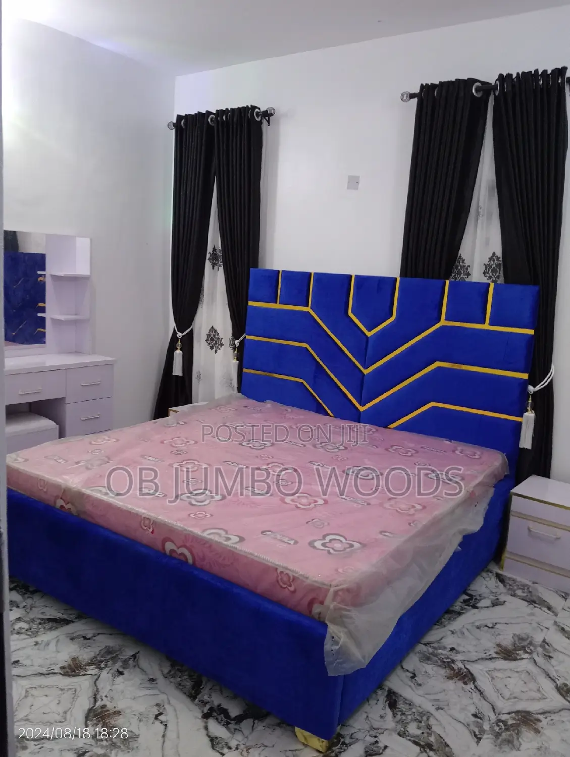 Classic Blue 6 by 6 Bedframe