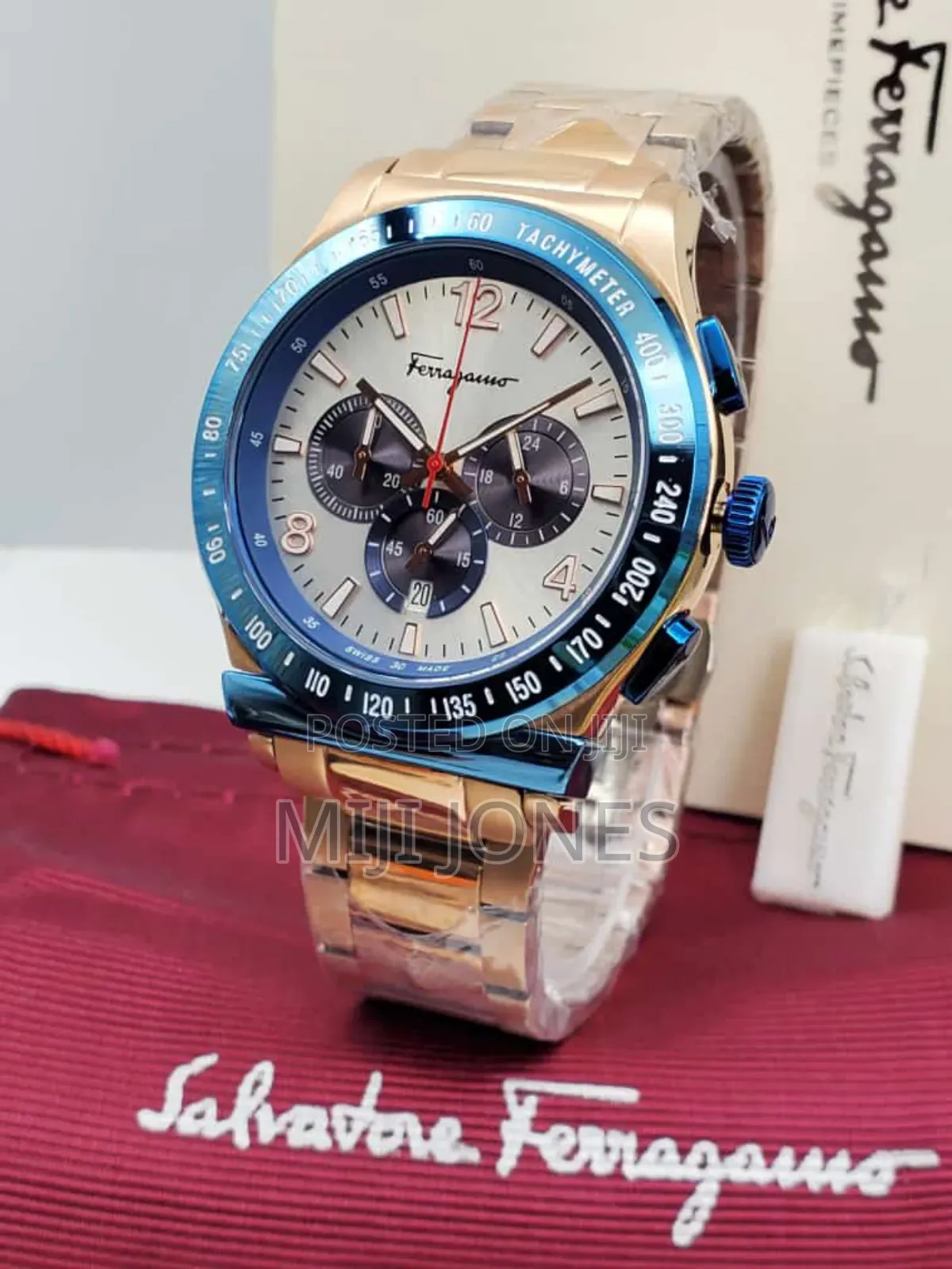 Ferragamo Rose Gold Chrono Watch