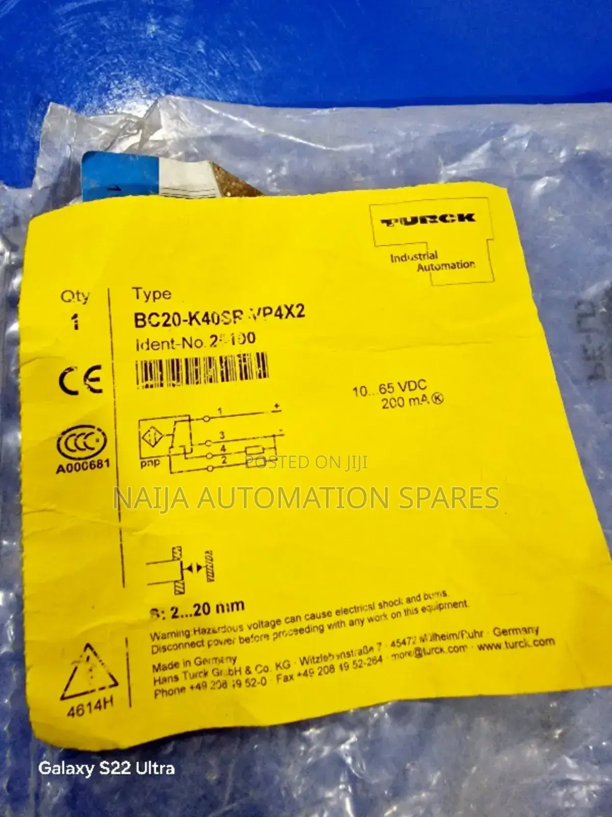 Turck Bc20-K40sr-Vp4x2 Capacitive Sensor | 2510000