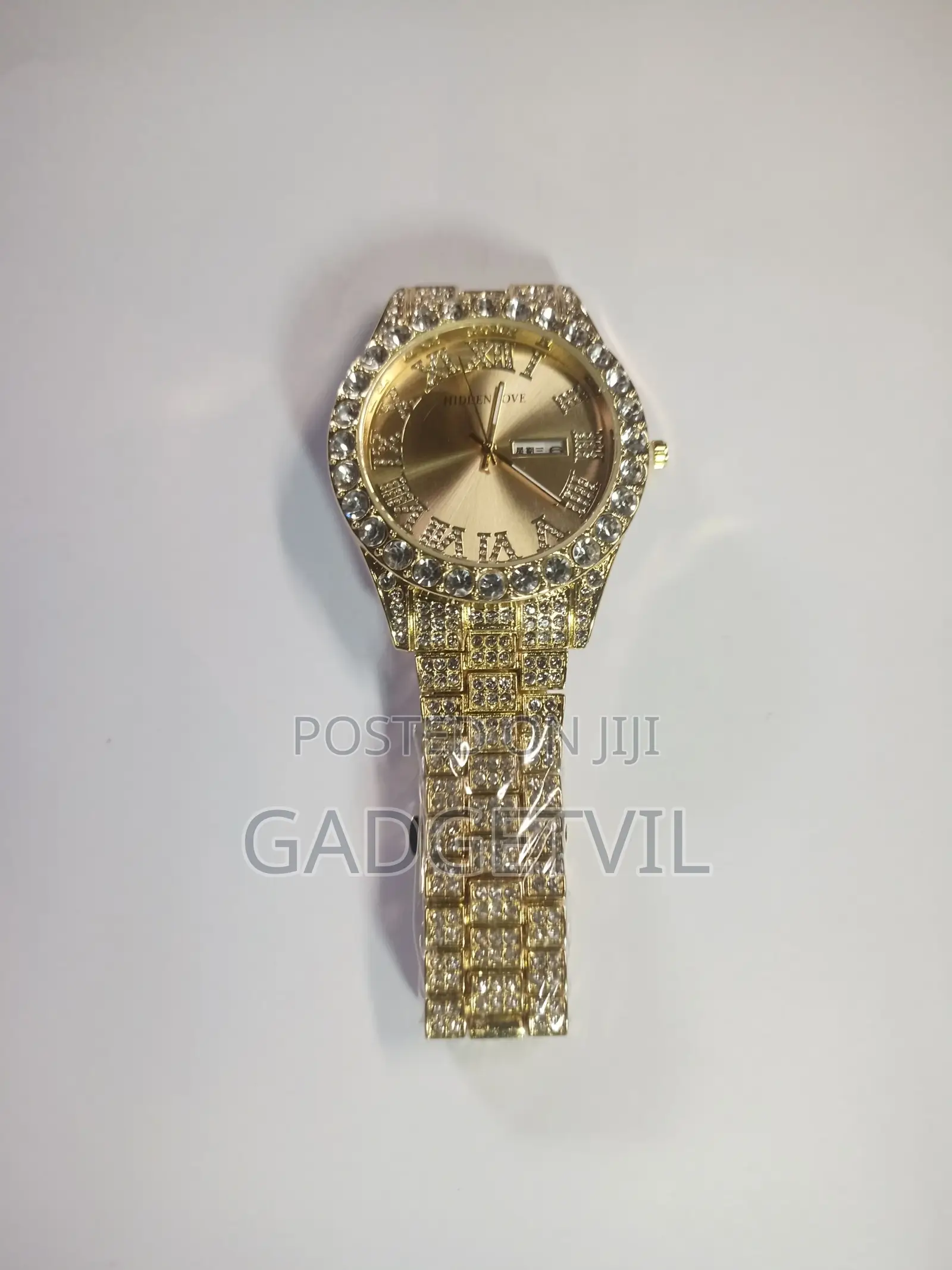 Rhinestone Alloy Steel Men's Watch