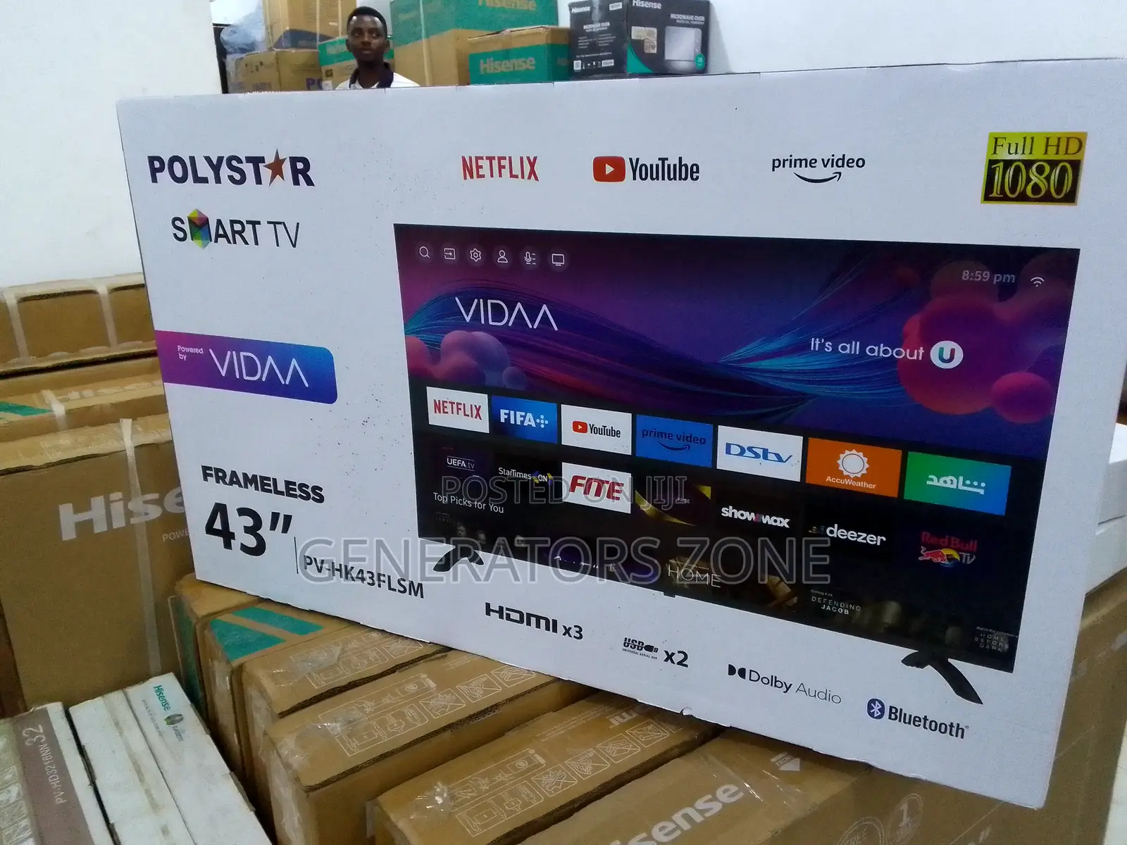 Premuim Quality Pv-Hk43flsm Polystar (43)-Inch TV