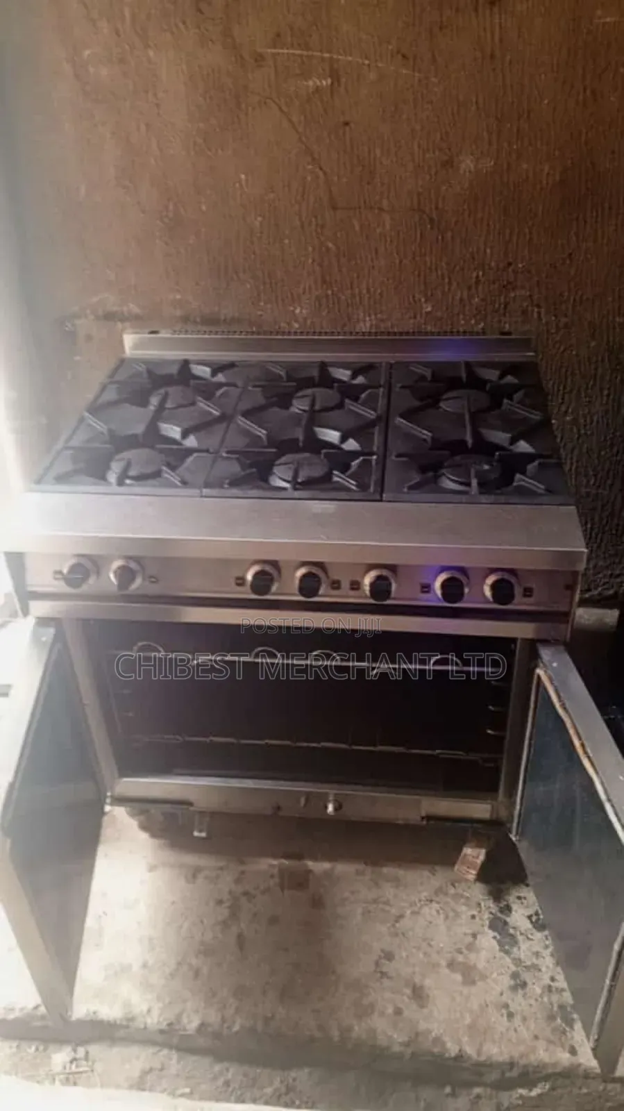 Industrial 6 Burner Gas Cooker With Oven