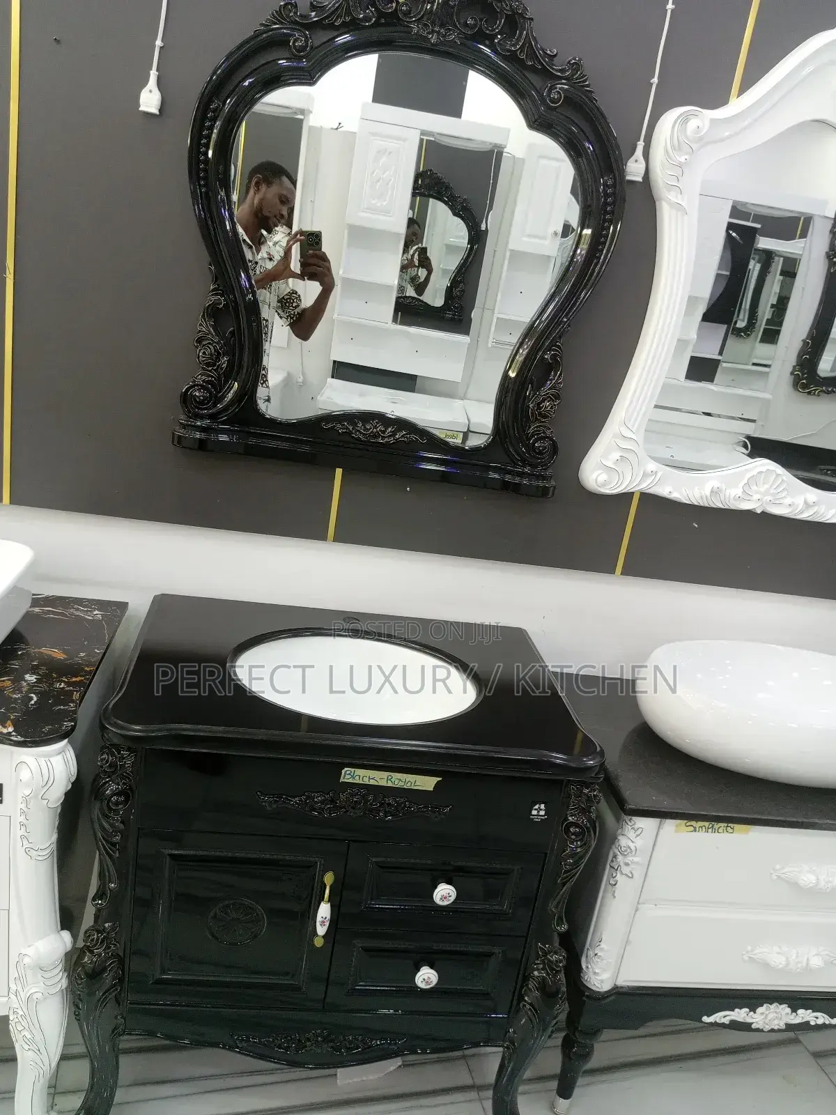 Black Executive Royal Cabinets With Mirror