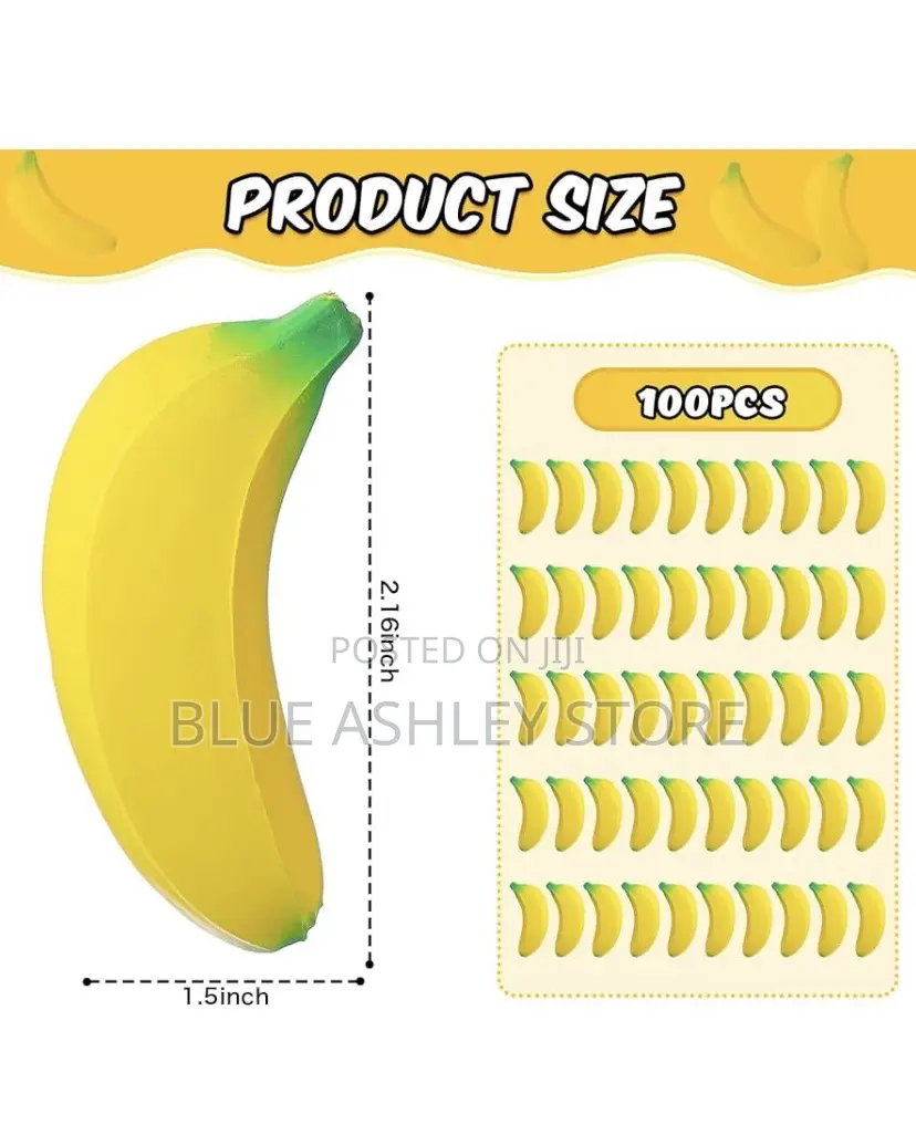 100 PCS Banana Stress Toys Stretchy Banana Fidget Toys