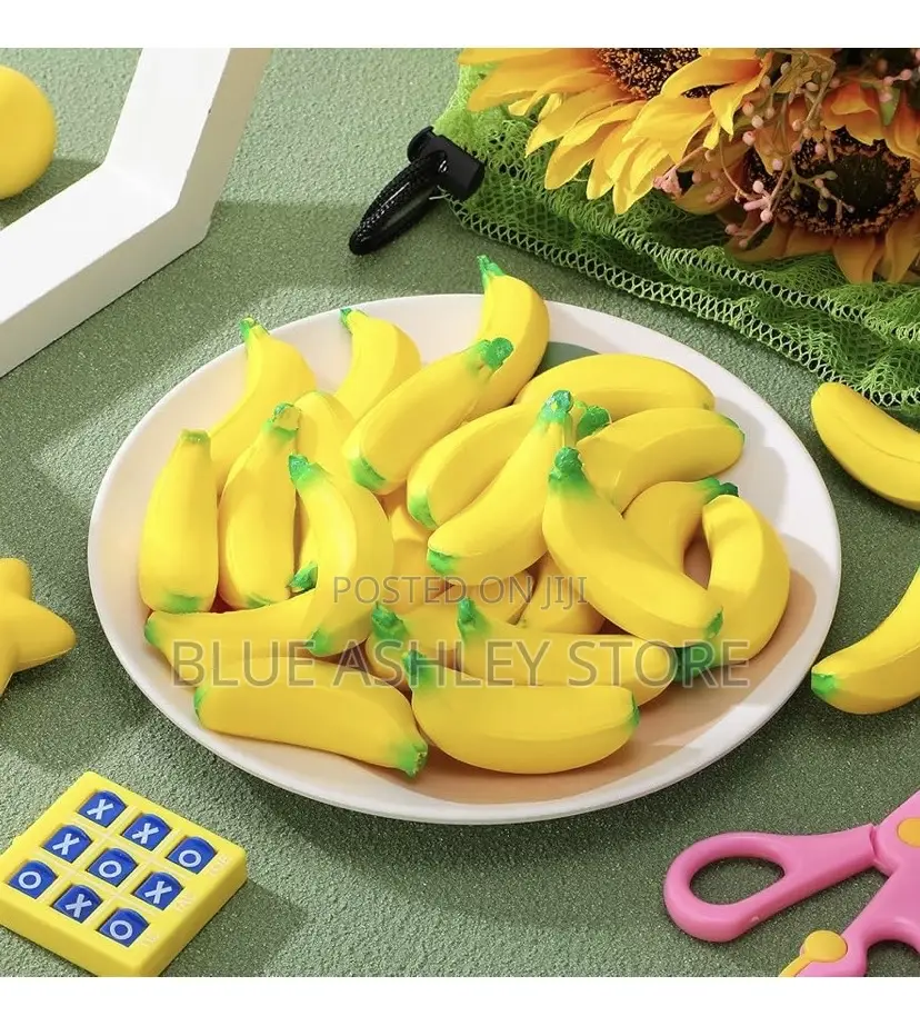 100 PCS Banana Stress Toys Stretchy Banana Fidget Toys