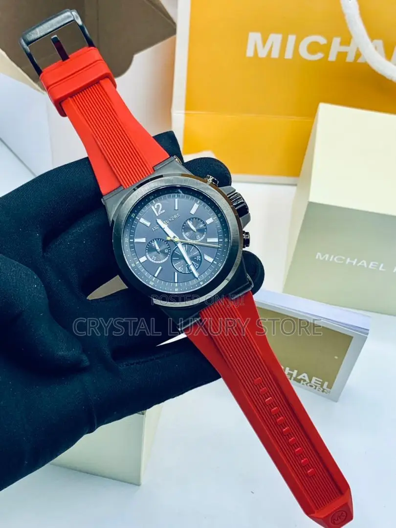 Michael Kors Quality Luxury Rubber Strap Men Wristwatch