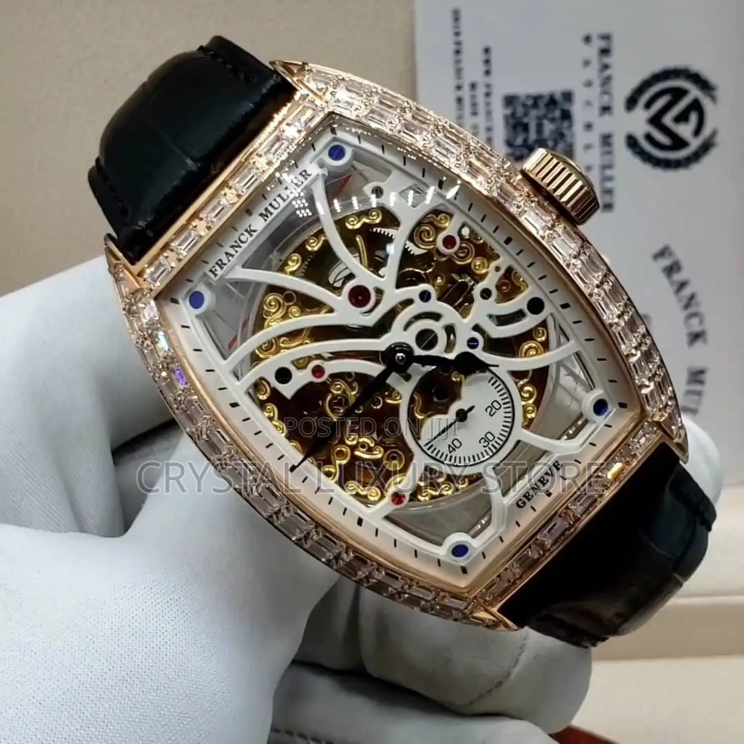 Iced Franck Muller Automatic Glow in Dark Luxury Wristwatch