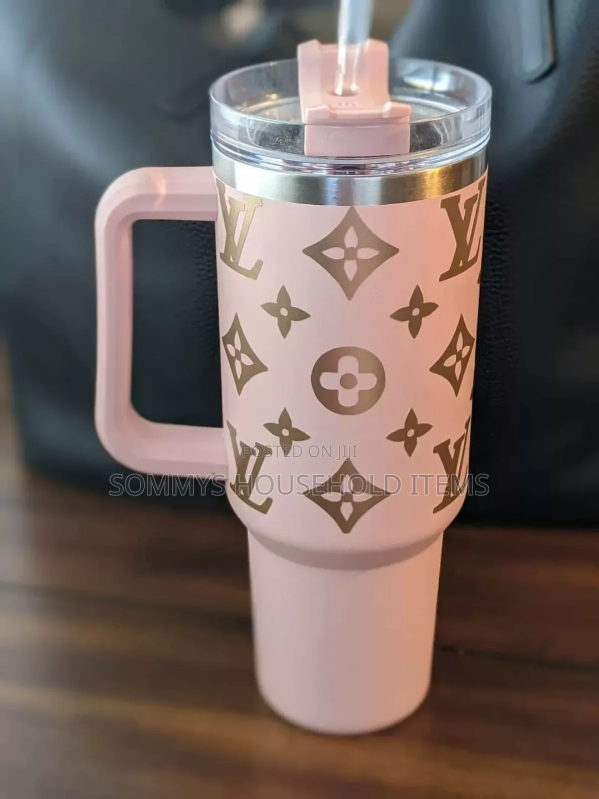 40-Oz Designer Louis-Vuitton
Tumbler Cup With Straw