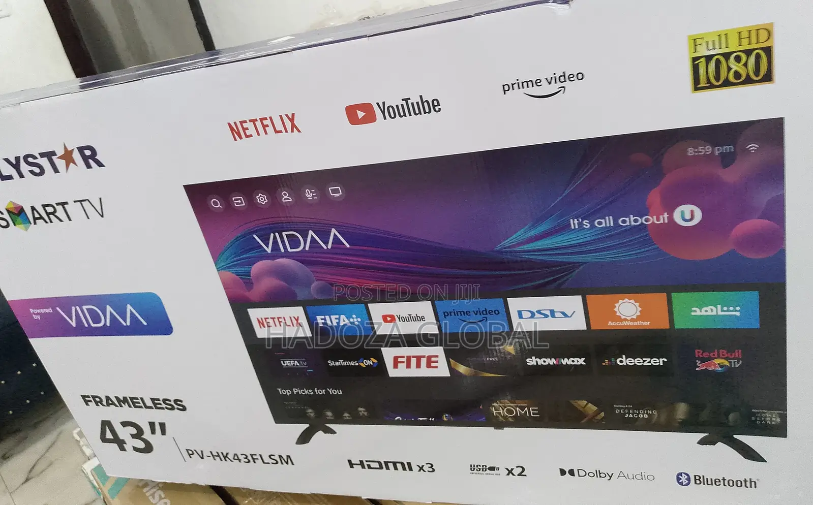 The Polystar 43"Smart Tv Frameless(Brand New)