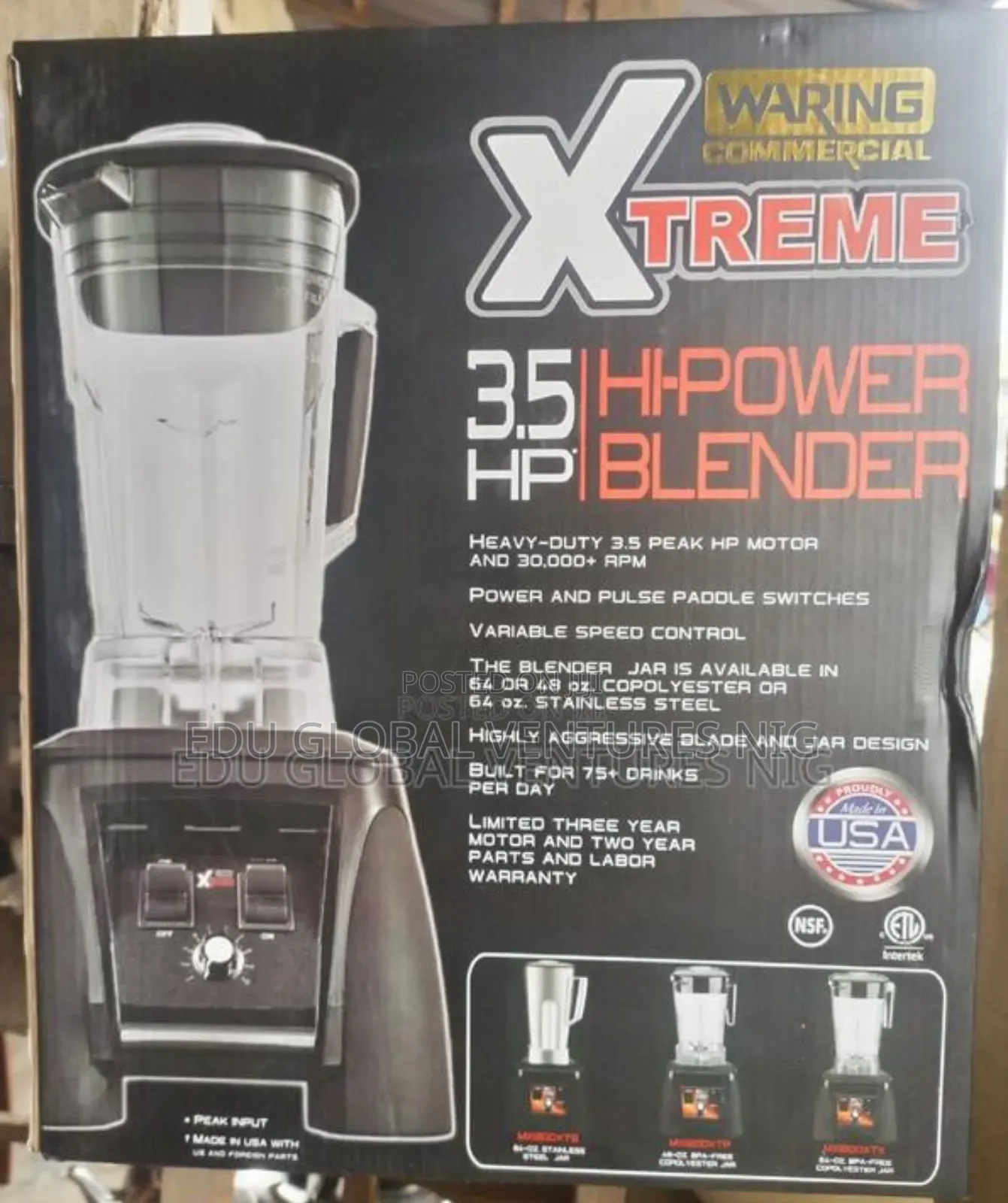 Waring Xtreme Pro 3.5HP Commercial Heavy Duty Blender