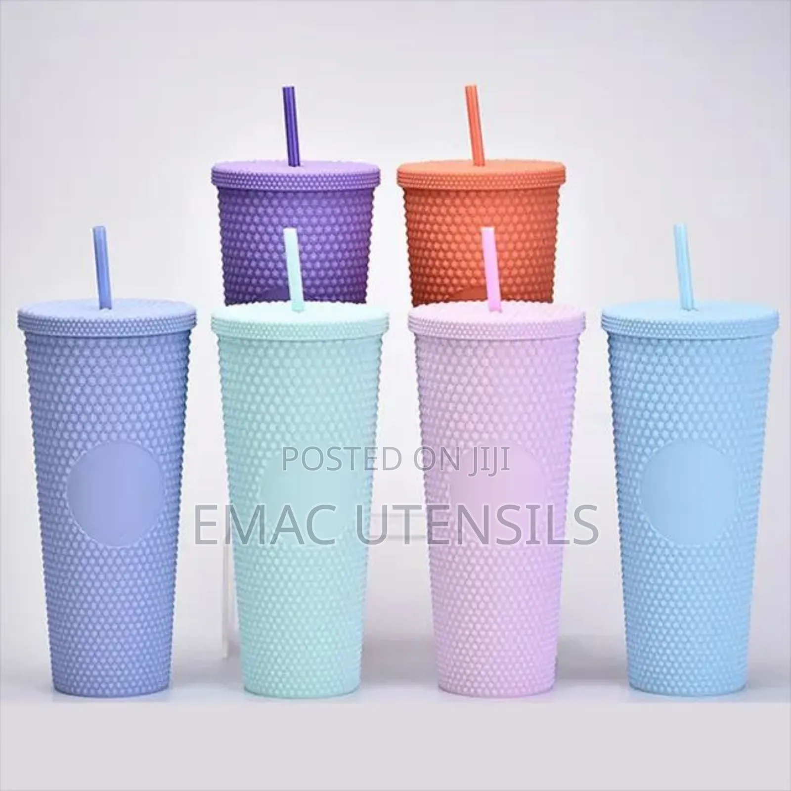 24oz Diamond Studded Tumbler Cup With Lid and Straw