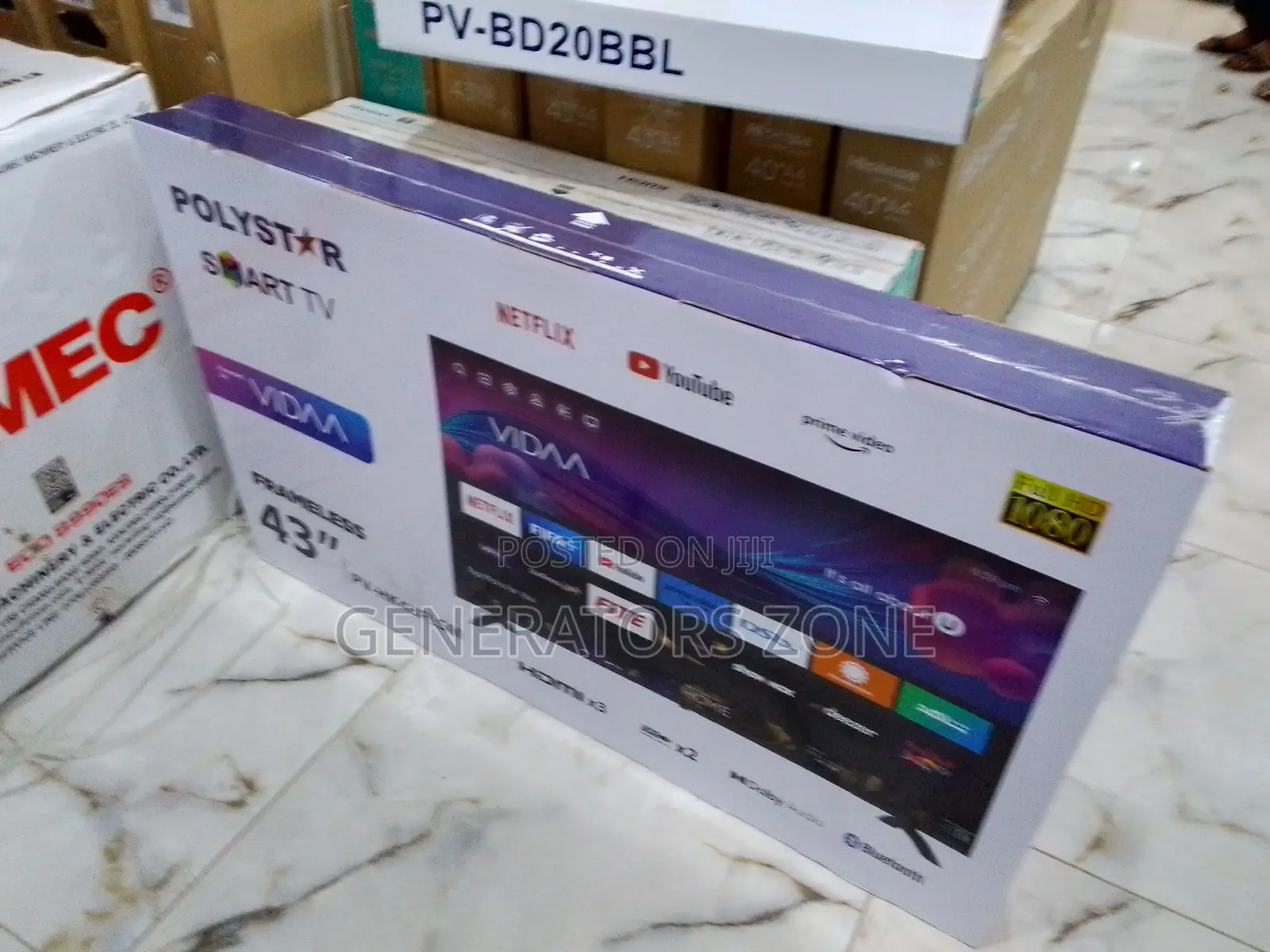 Best Top Polystar 43" Smart TV +{Usb,Bluetooth,Netflix}