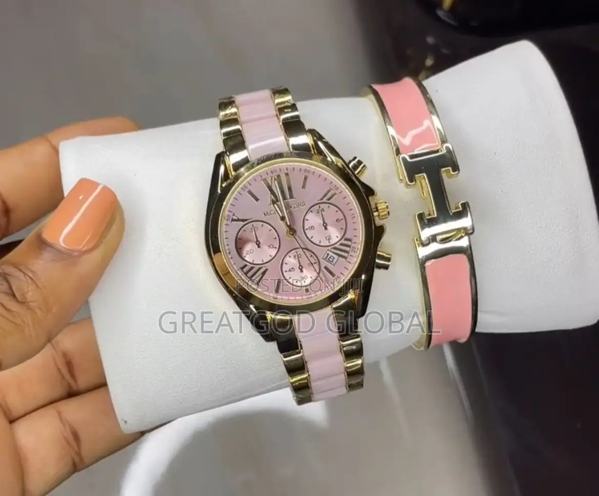 Female Michael Kors Pink and Gold Color Also Available