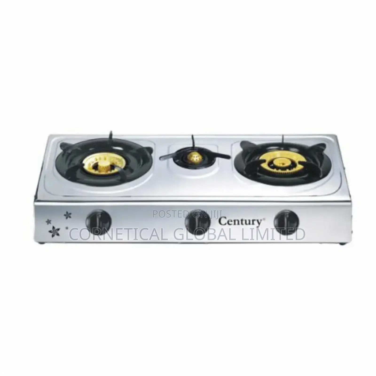 Century Stainless Steel Table Top Gas Stove 3 Burner 301-A