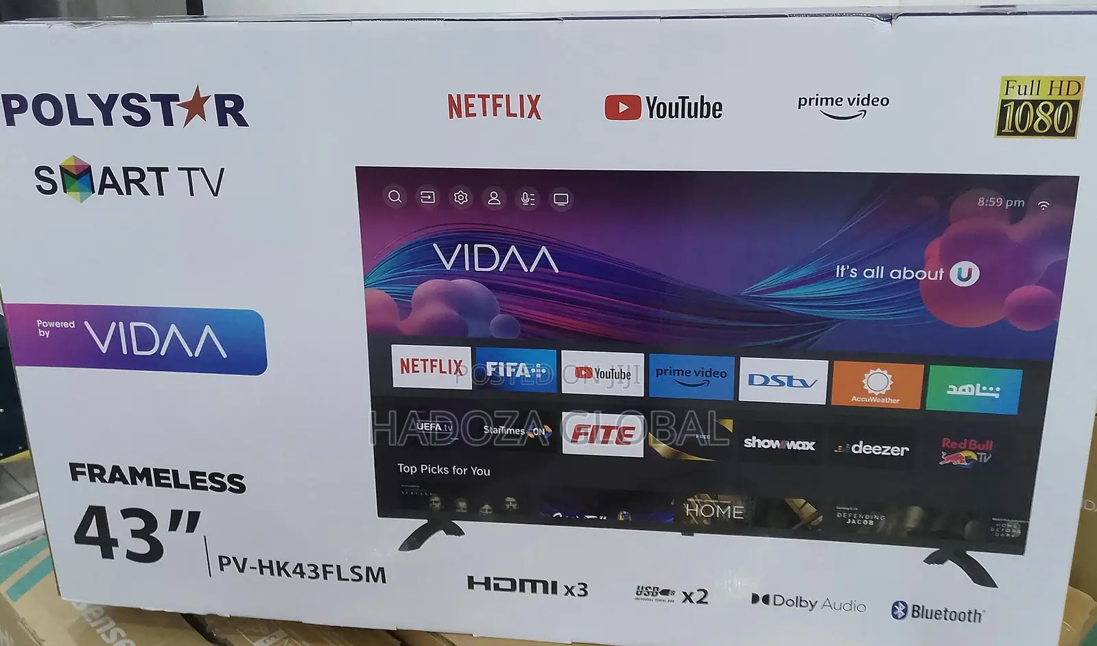 Polystar 43" Smart Tv -Brand New (PV-HK43FLSM)Best