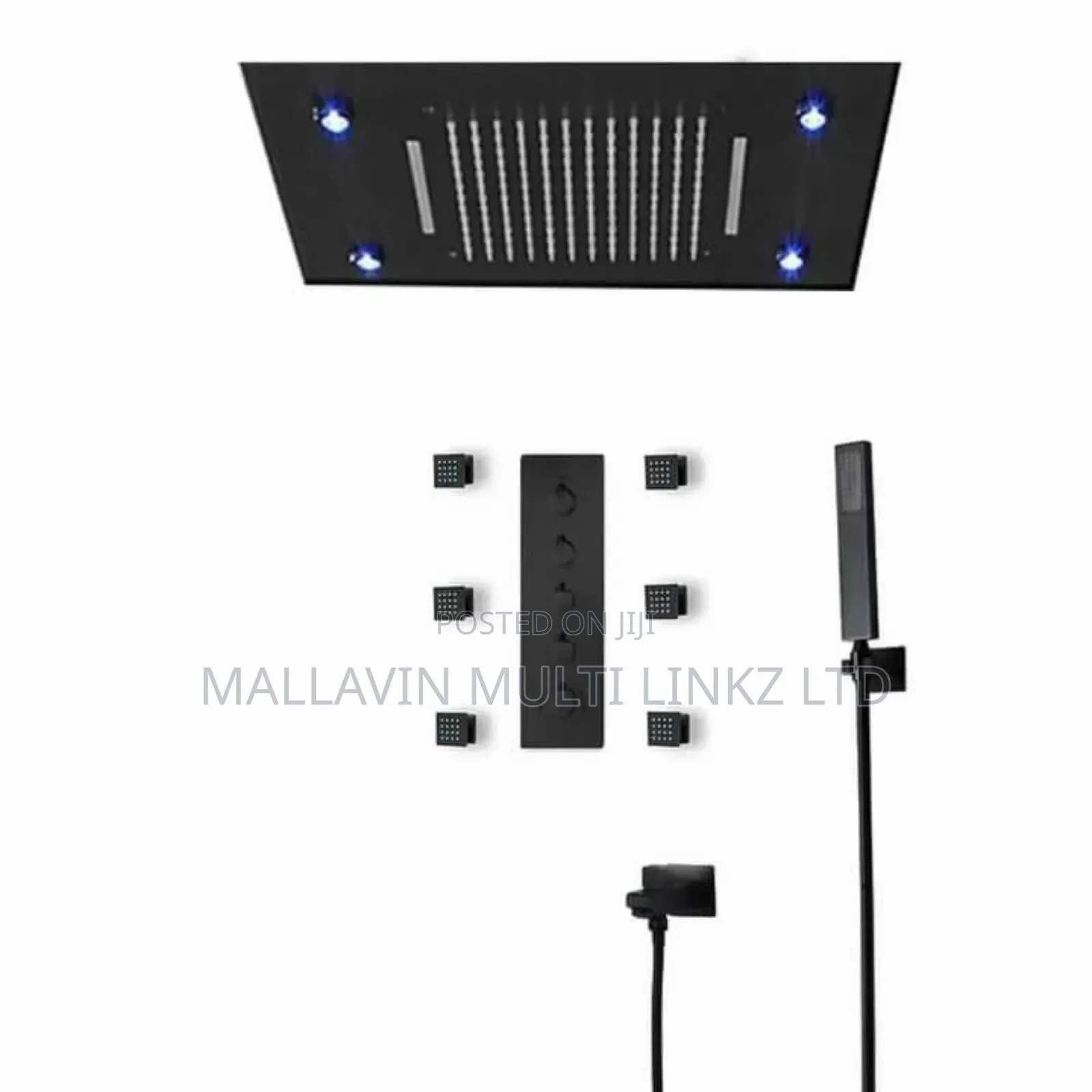 Black LED Shower Conduit Shower