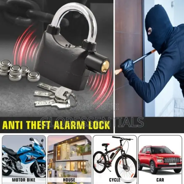 Alarm Lock Anti Theft Security Door Padlock With Loud Siren