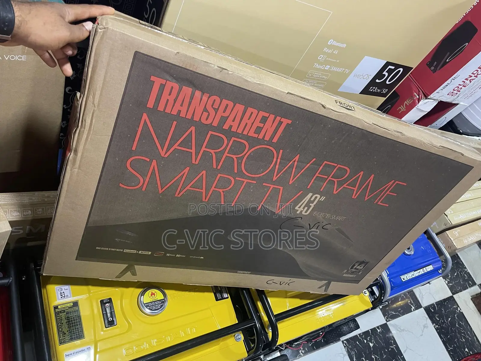 Transparent 43 Inches SMART ANDROID TV Youtube Netflix