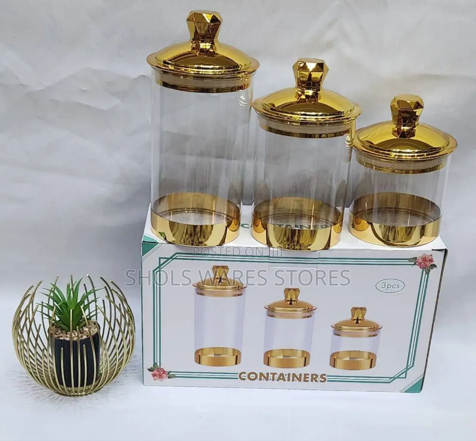 Luxury Gold Storage Airtight Canisters 