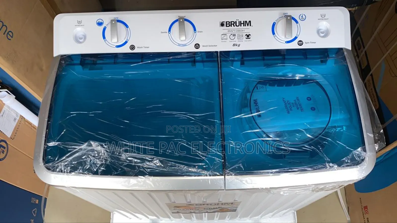 Brand New Bruhm 8kg Wash Machine ( Wash Spin ) Top Loader