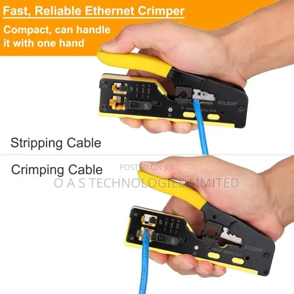 Solsop Pass Through RJ45 Crimp Tool Kit All-in-one Ethernet