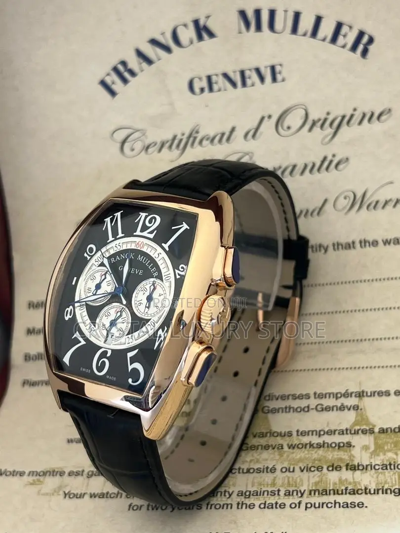 Franck Muller Chronograph Leather Strap Wristwatch