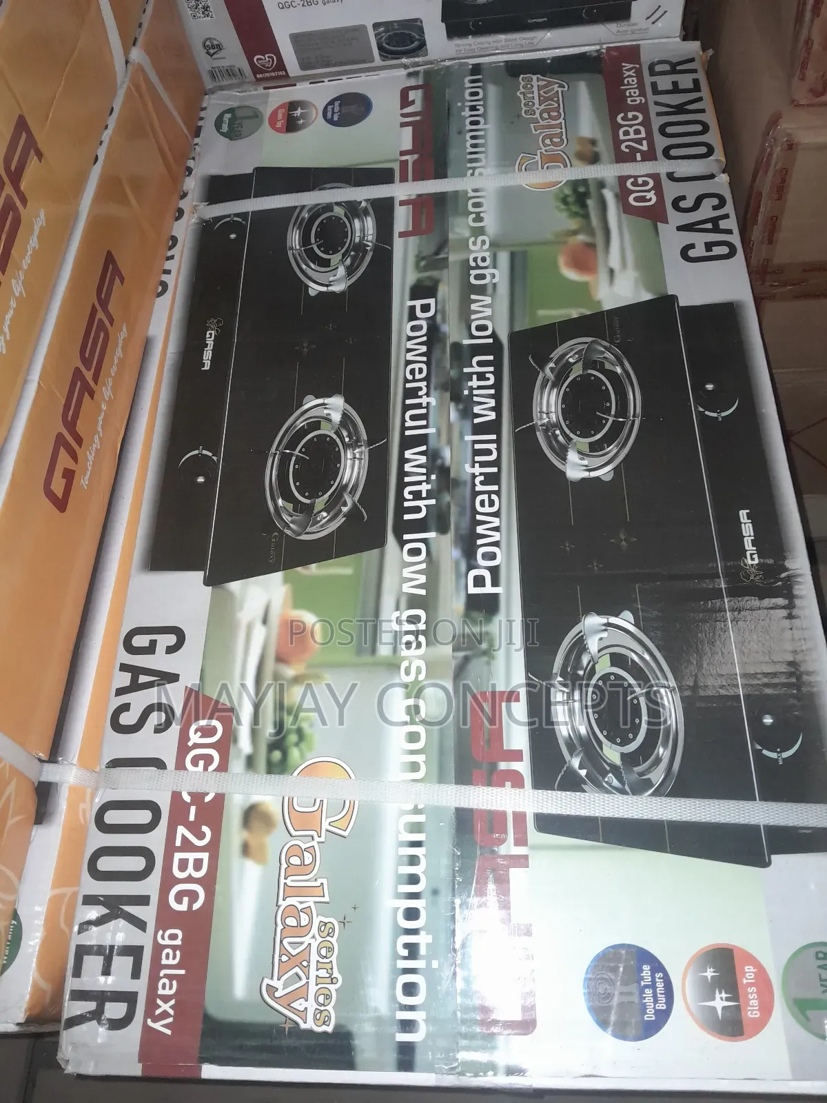 QASA QGC-2BG Thick Glass Table Gas Cooker-galaxy Series