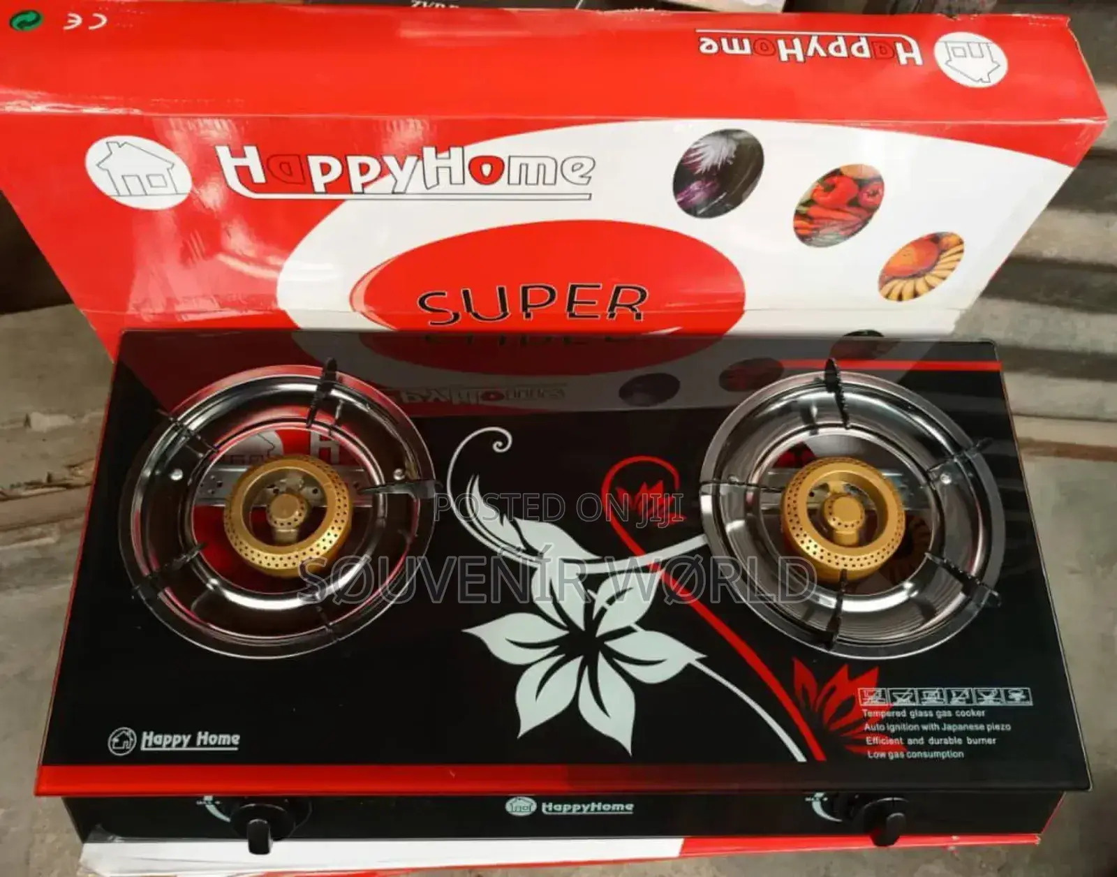 *Happy Home 2face Gas Glass Burner Automatic Ignition