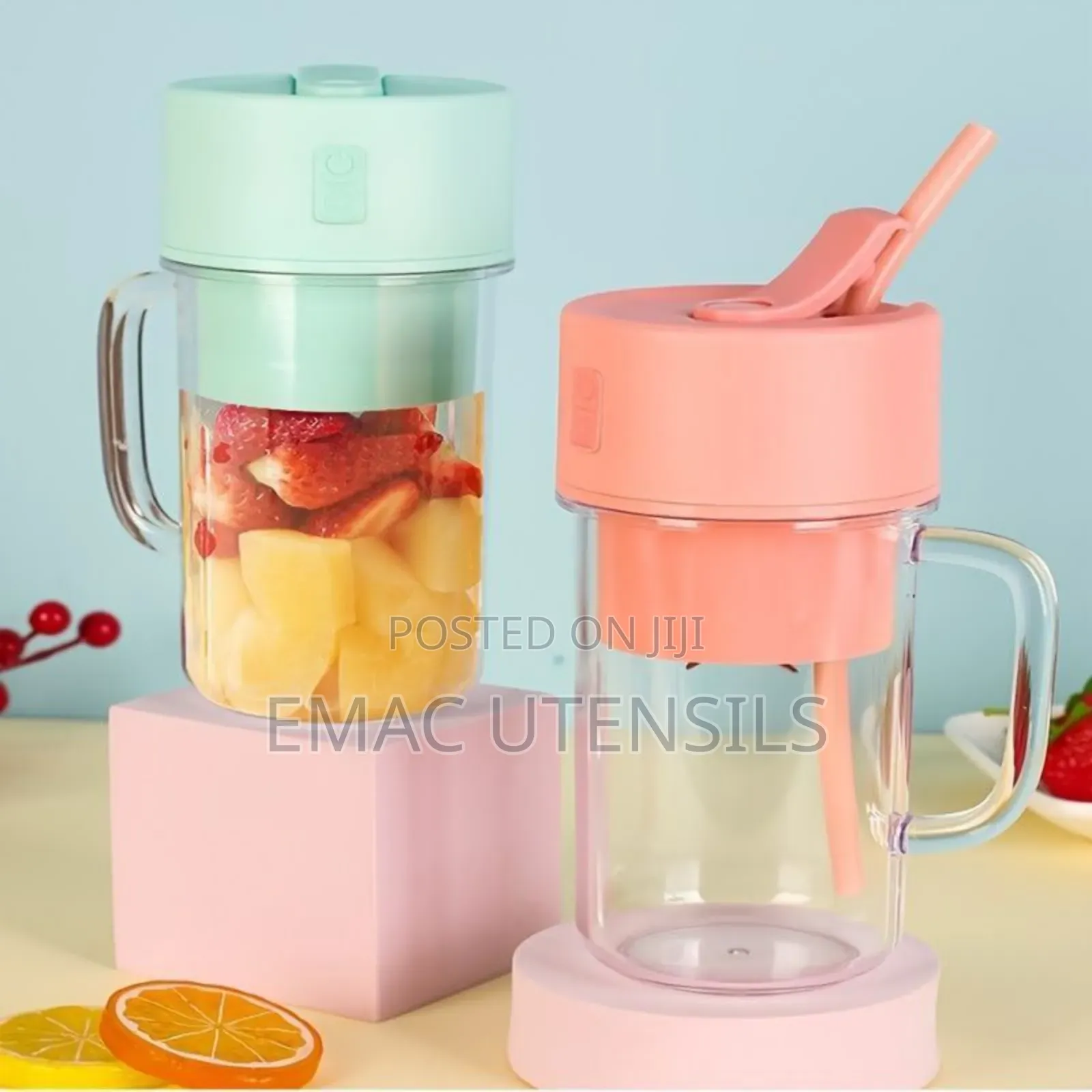 Rechargeable Portable Juicer With Straw