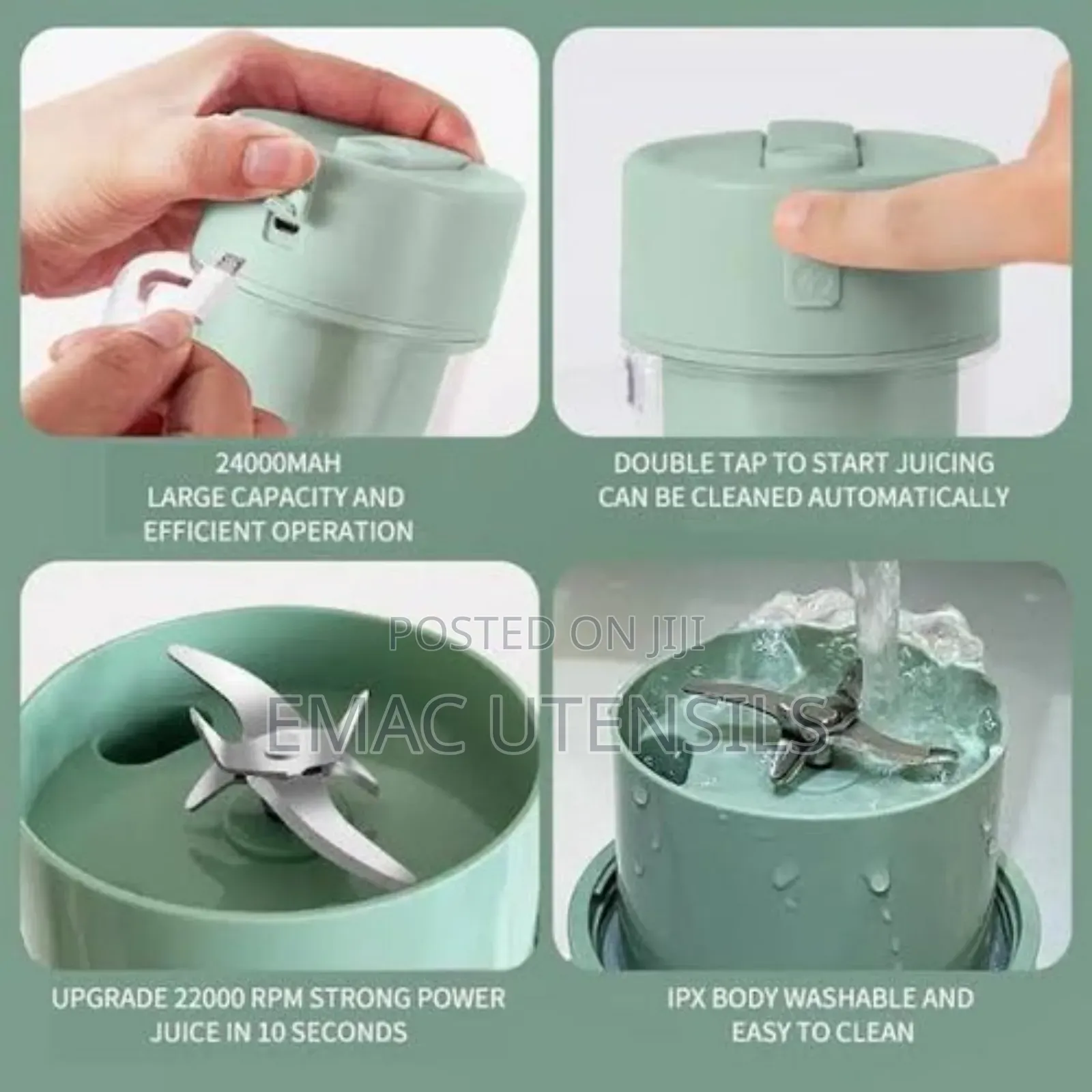 Rechargeable Portable Juicer With Straw