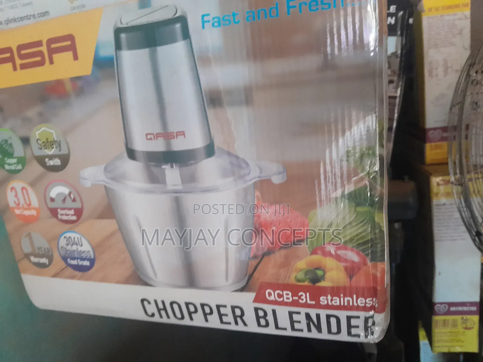 Qasa QCB-3litre Yam Pounder and Chopper Blender -Copper Coil