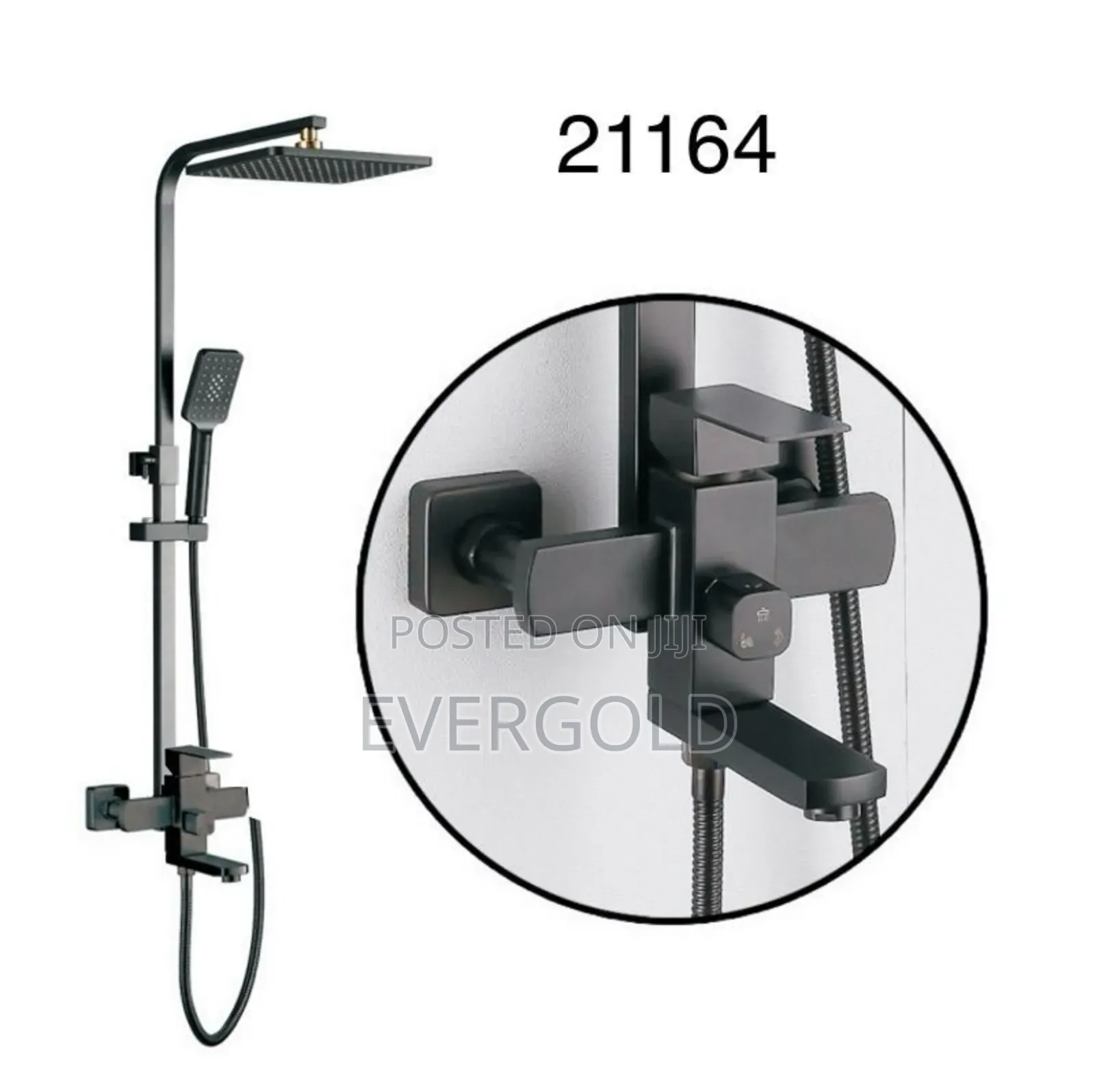 England Black Standing Shower Mixer Tap With Accessories