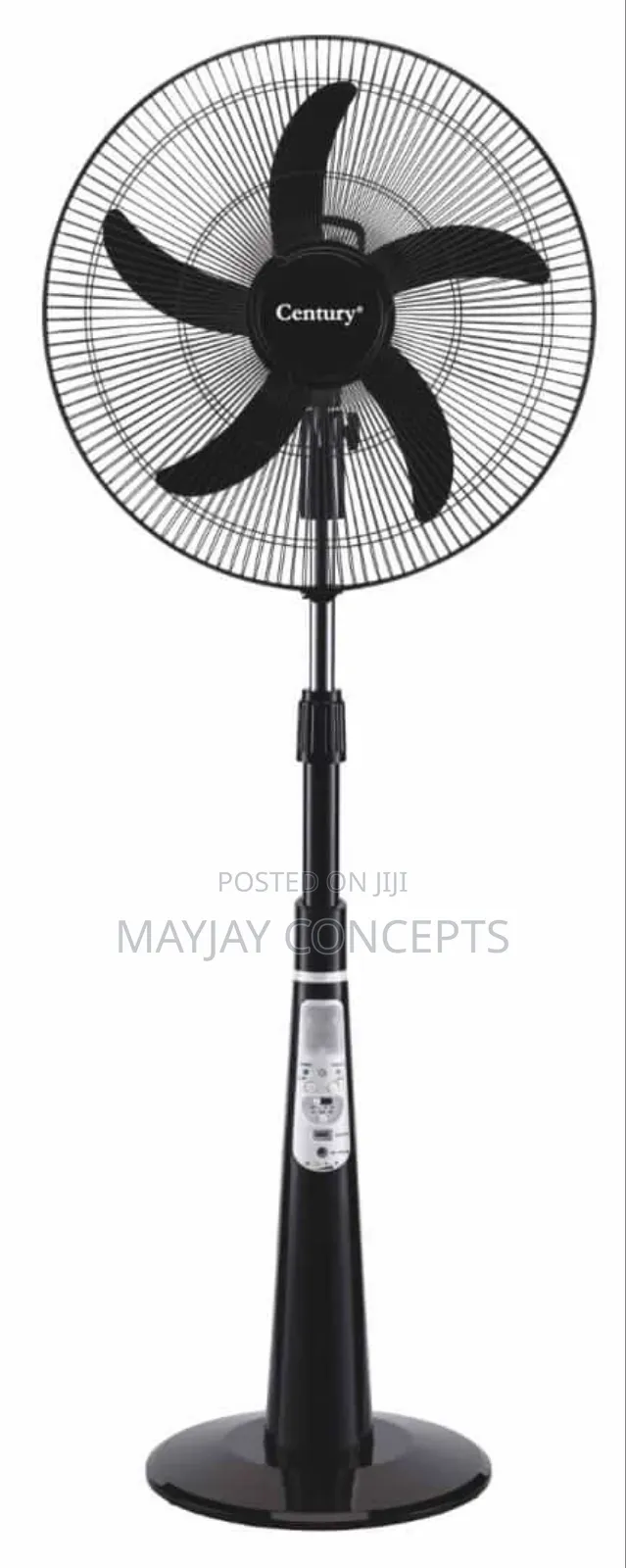 Century" 18" AC/DC Rechargeable Standing Fan-Supports Solar