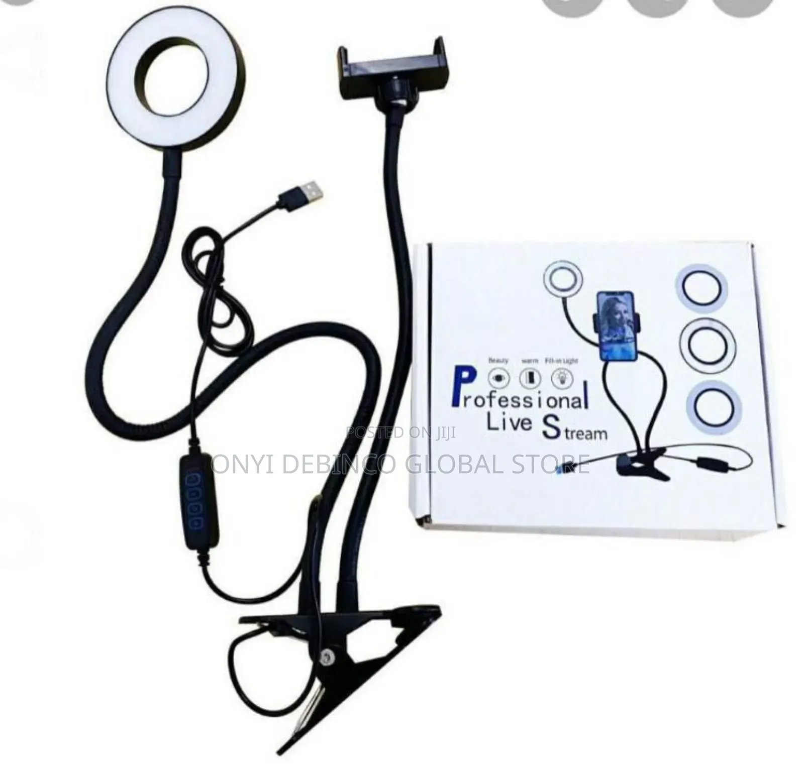 Table/ Desk Live Stream Selfie Ring Light With Phone Holder