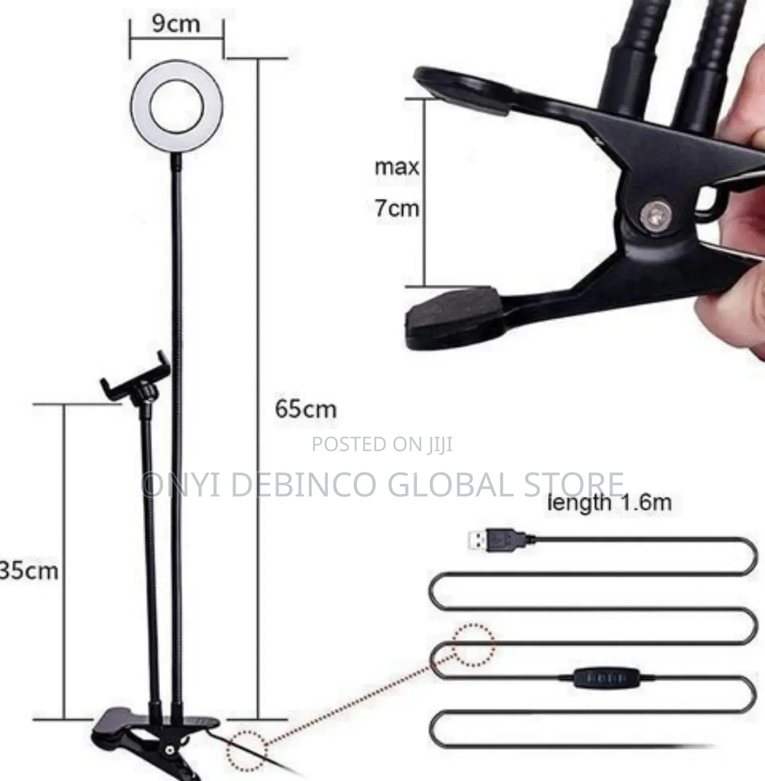 Table/ Desk Live Stream Selfie Ring Light With Phone Holder
