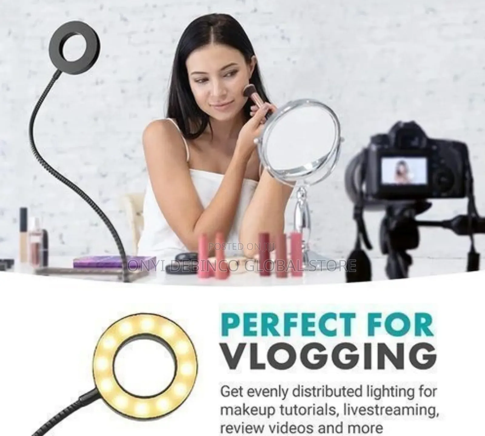 Table/ Desk Live Stream Selfie Ring Light With Phone Holder