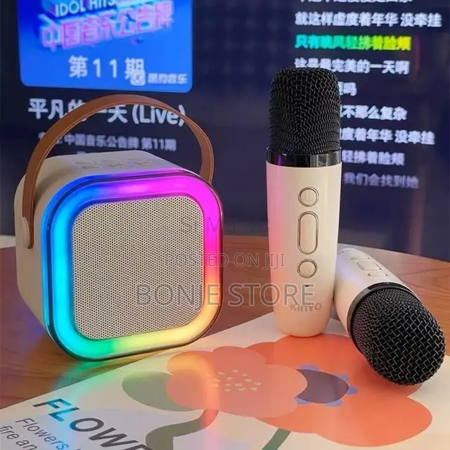 Dual Microphone Karaoke Bluetooth Speaker RGB 6w Speaker
