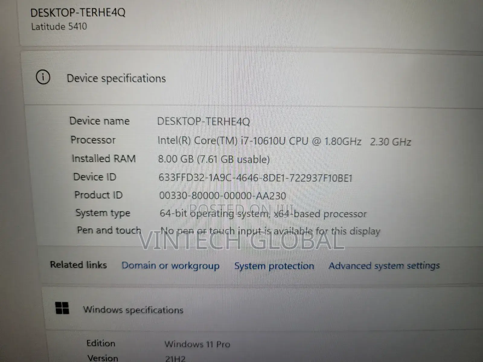 Laptop Dell Latitude 5410 8GB Intel Core I7 SSD 256GB
