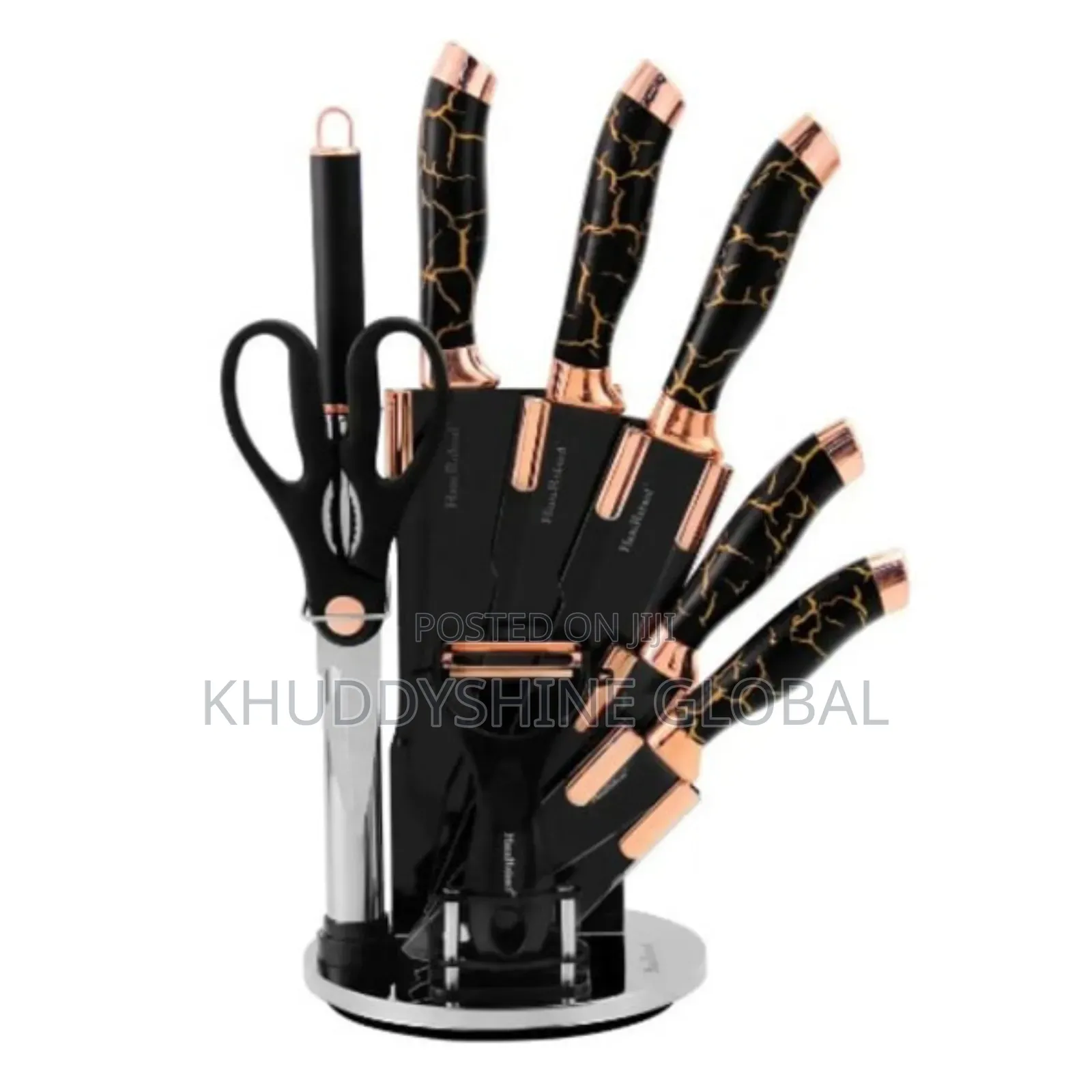 Non Stick Knife Set With Stand - 9 Pieces