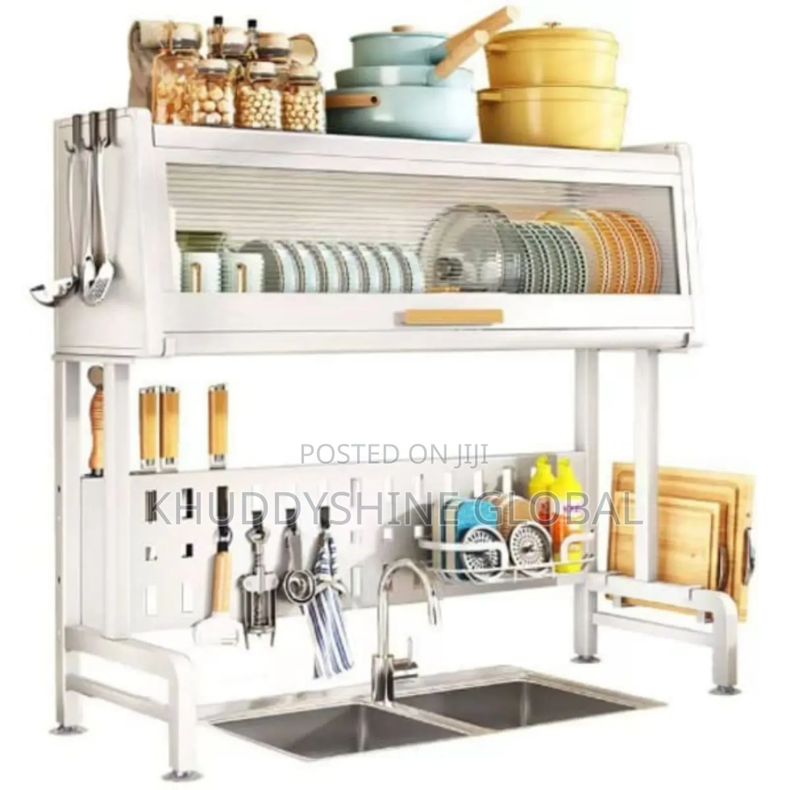 Heavy Over the Sink Stainless Steel Dish Rack With Cover