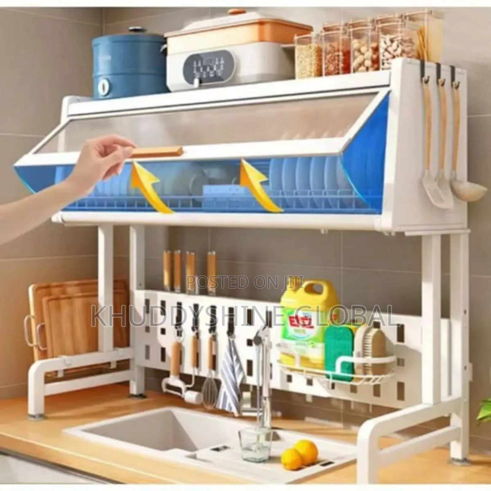 Heavy Over the Sink Stainless Steel Dish Rack With Cover