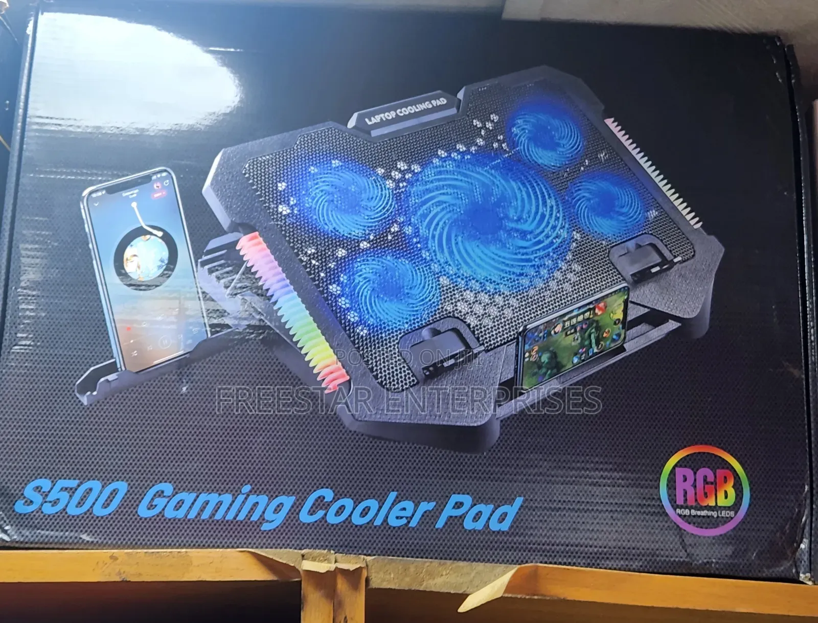 S500 RGB Laptop Gaming Cooling Pad 5 Fan. Laptop Cooling Pad