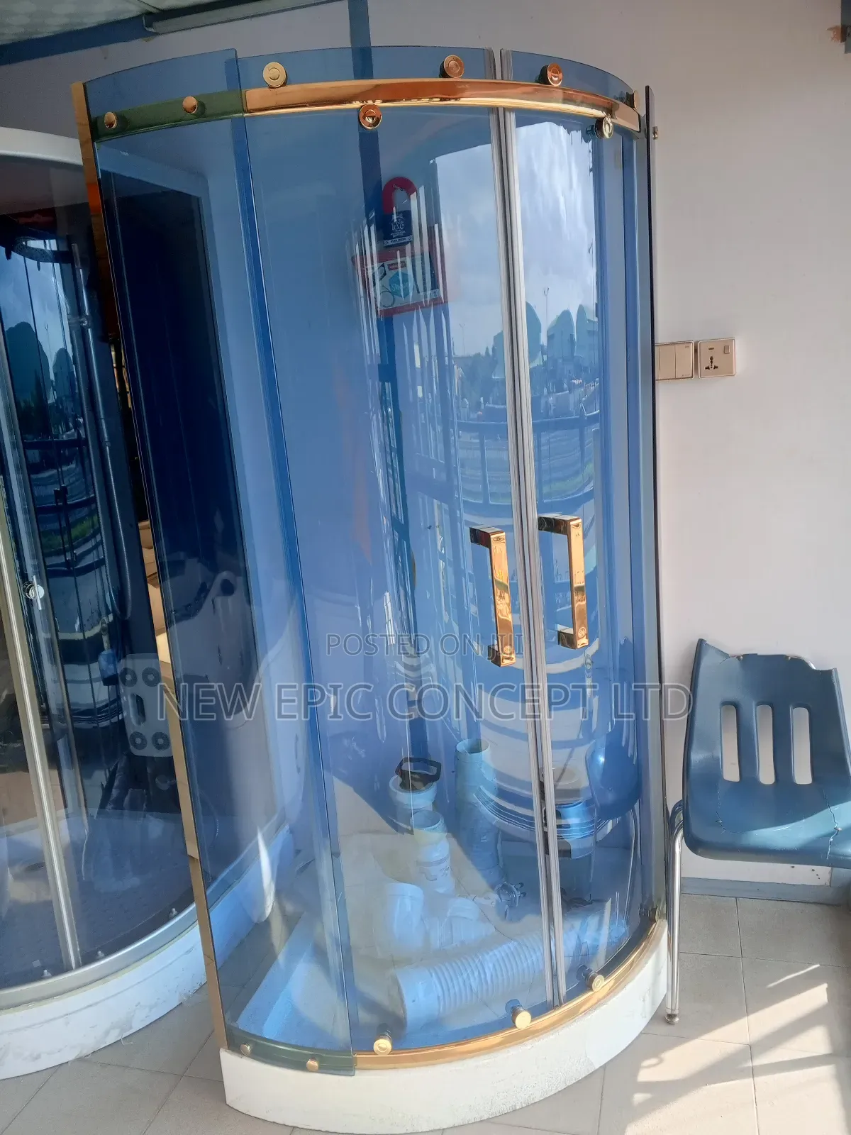 High Quality 8mm Glass Gold Shower Cubicle
