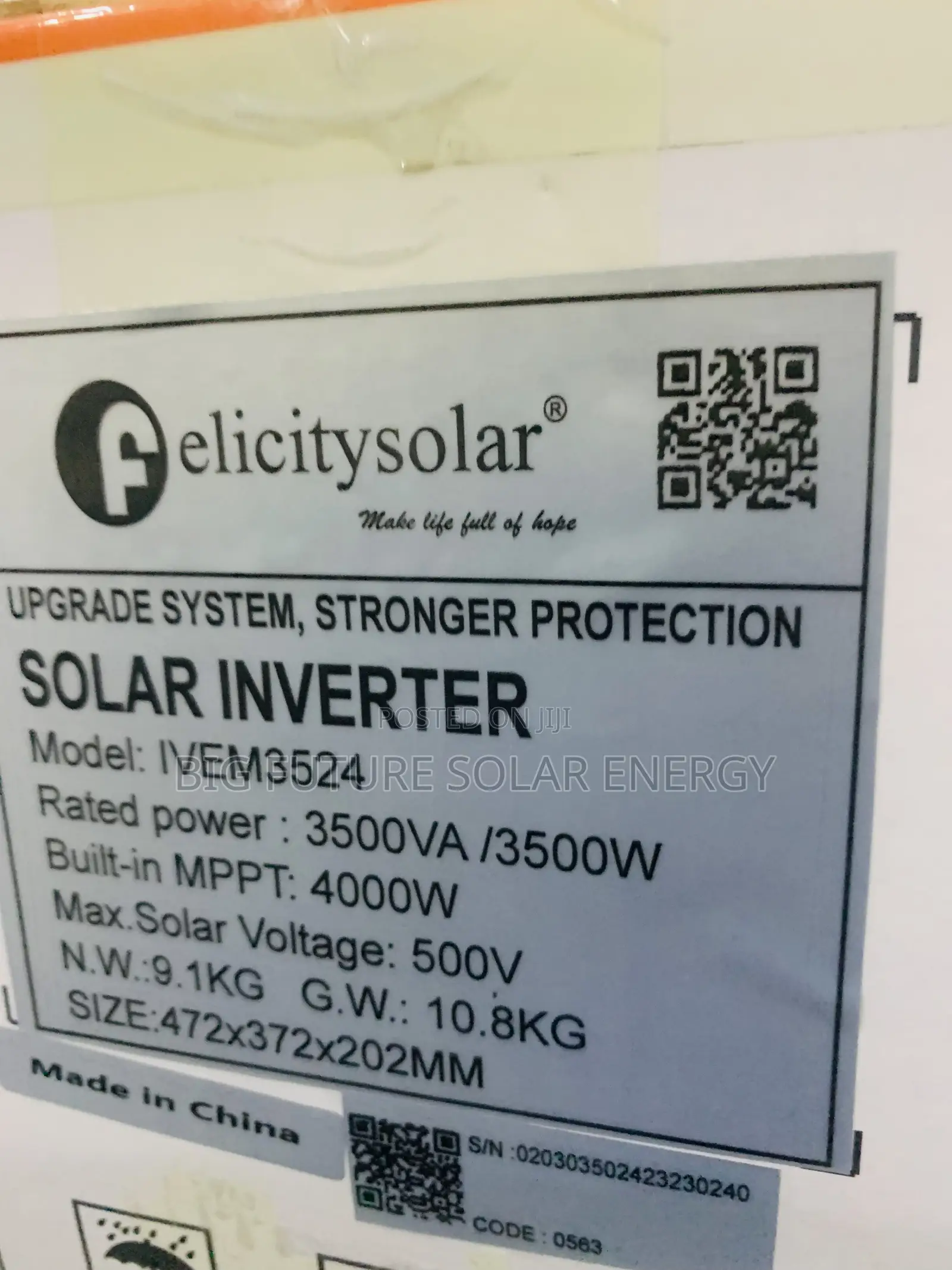3.5kva Felicity Solar Inverter 24v