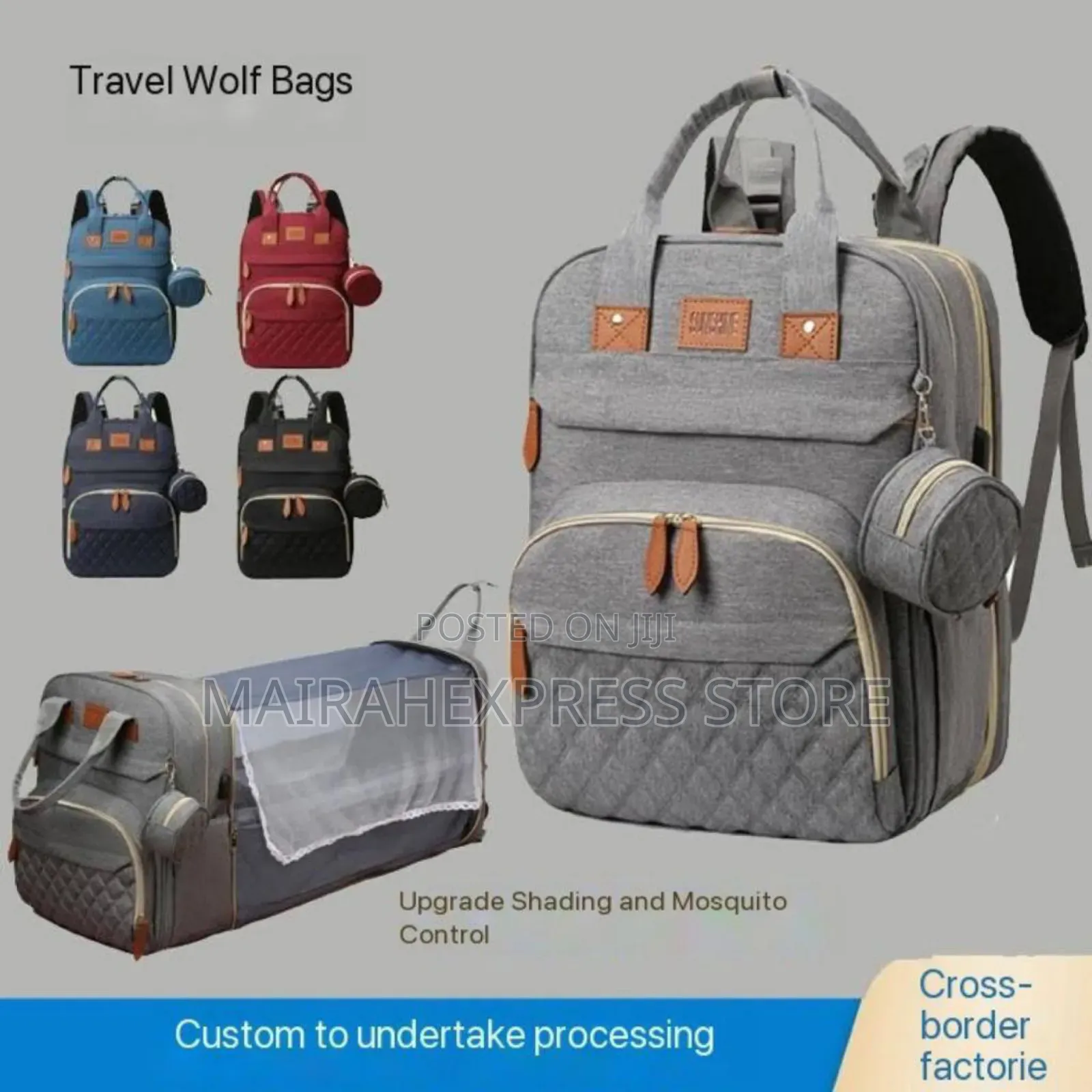 Baby Bed and Nursing/Maternity Backbag With Purse, Net USB