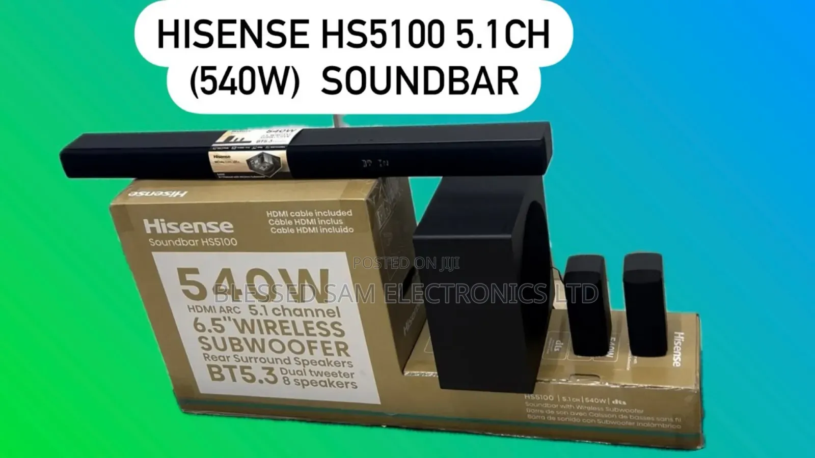 2024 New>Hisense 540watts Sound Bar Powerful Sound>Bluetooth